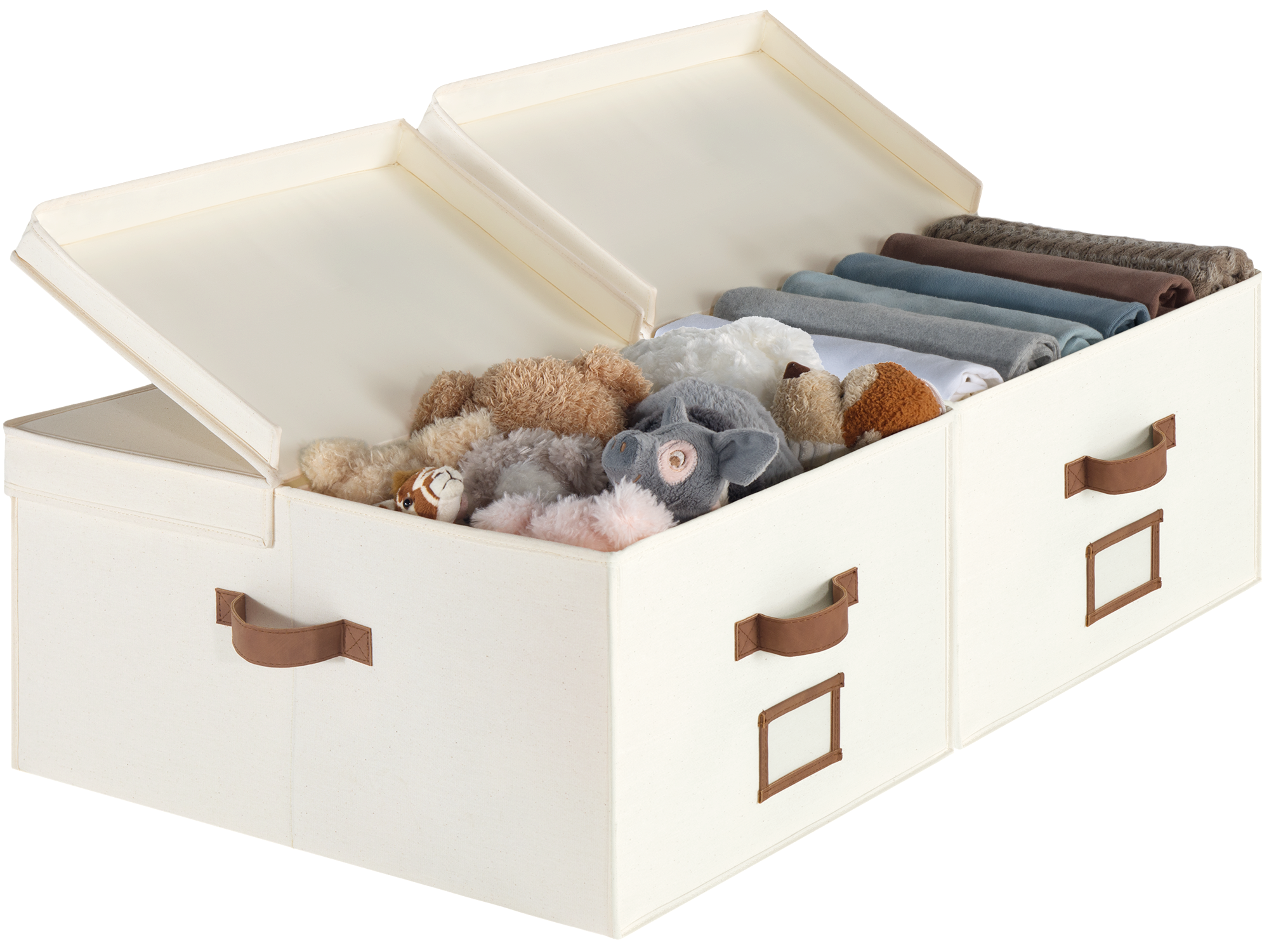 Extra Large Storage Bins with Lids, 55L Decorative Organizer