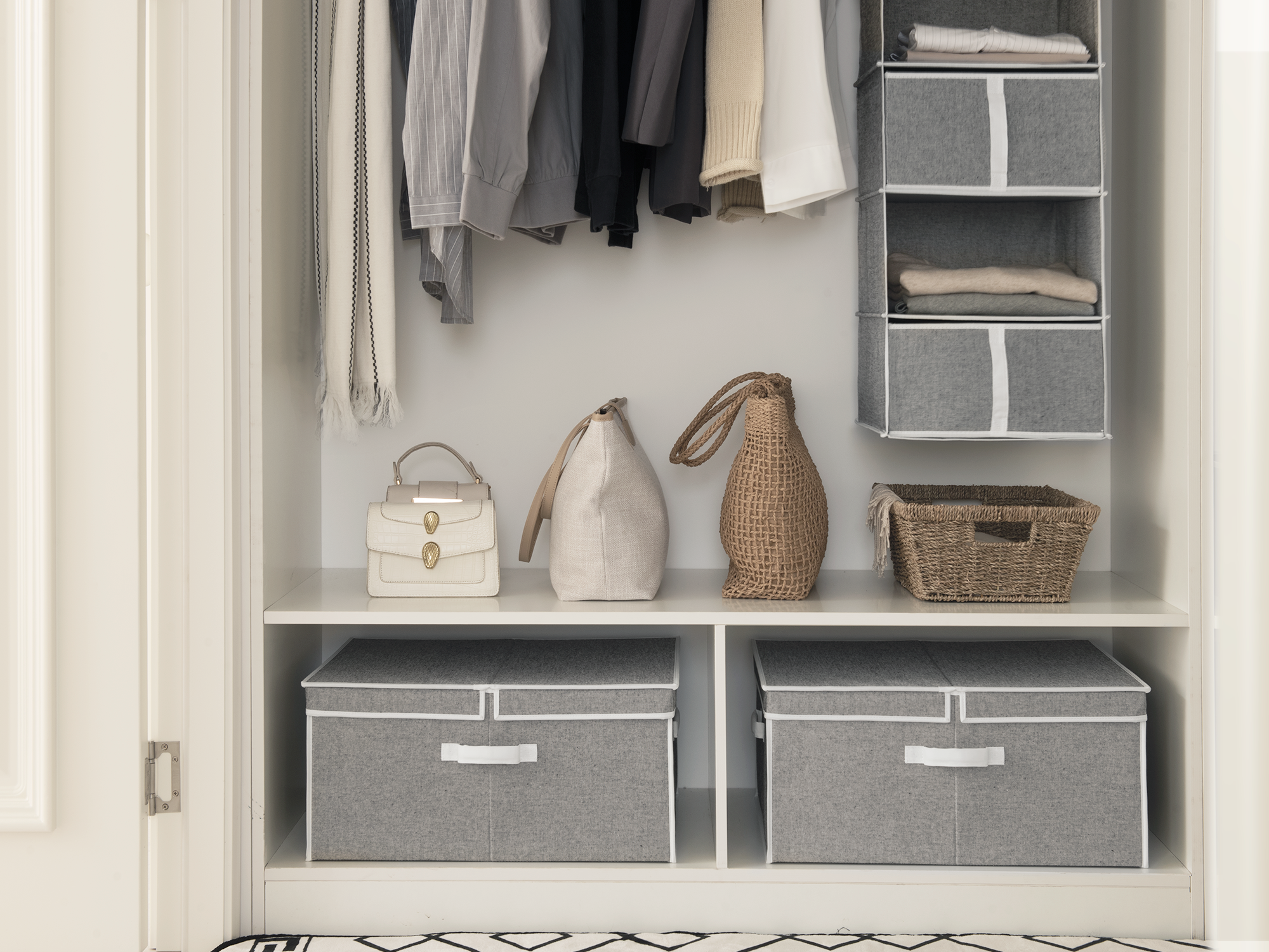 Extra Large Storage Bins with Lids, 55L Decorative Organizer