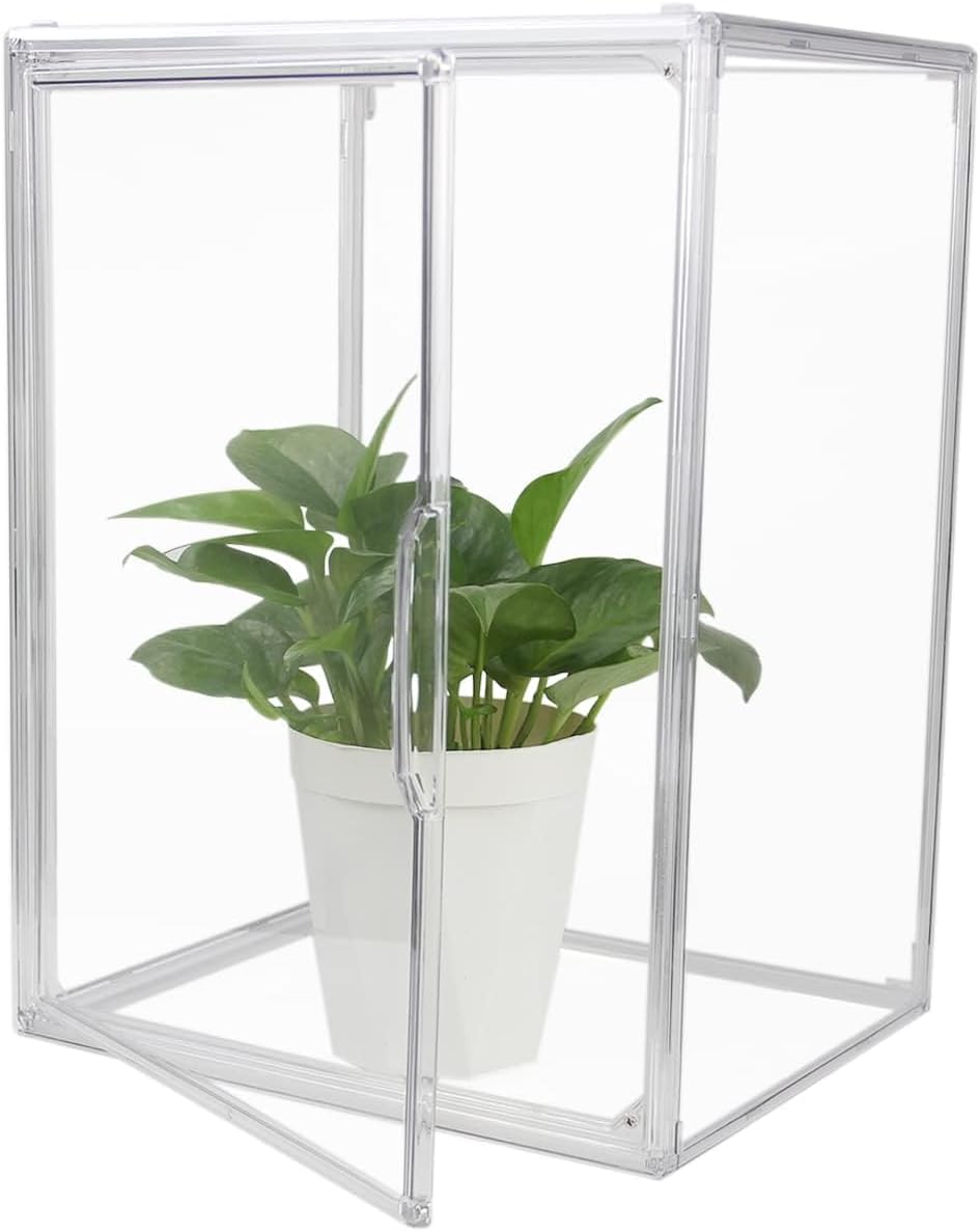 Clear Stackable Plastic Storage Bins with Magnetic Lid, Dustproof Book