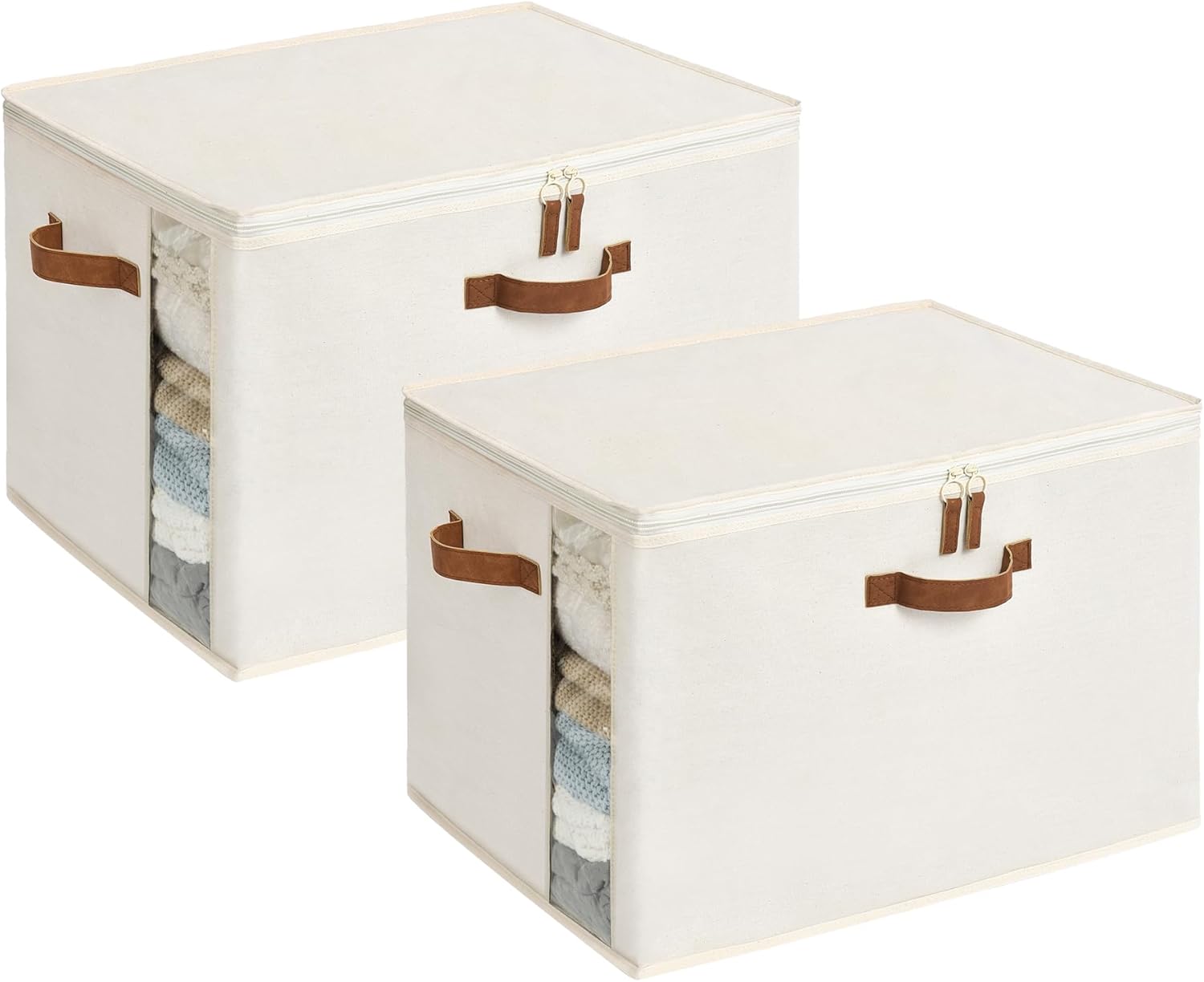 Comforter Storage Bag with Dual Zipper and Handles