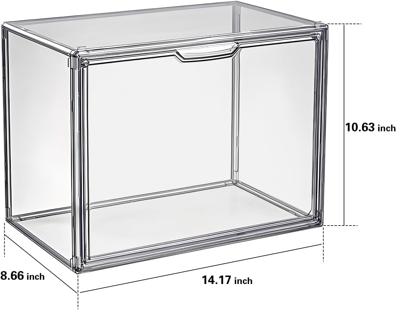 Clear Stackable Plastic Storage Bins with Magnetic Lid, Dustproof Book