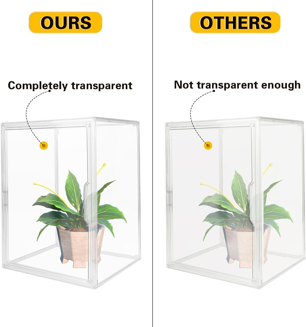 Clear Stackable Plastic Storage Bins with Magnetic Lid, Dustproof Book