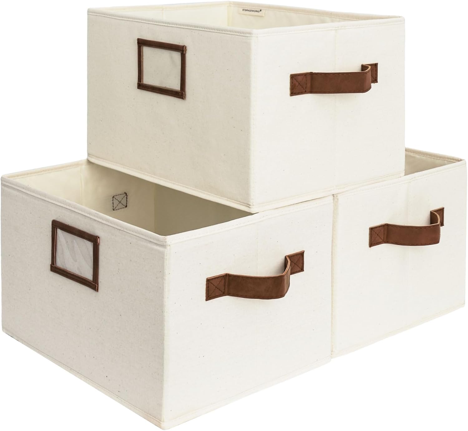 Storage Baskets for Shelves, 3-Pack
