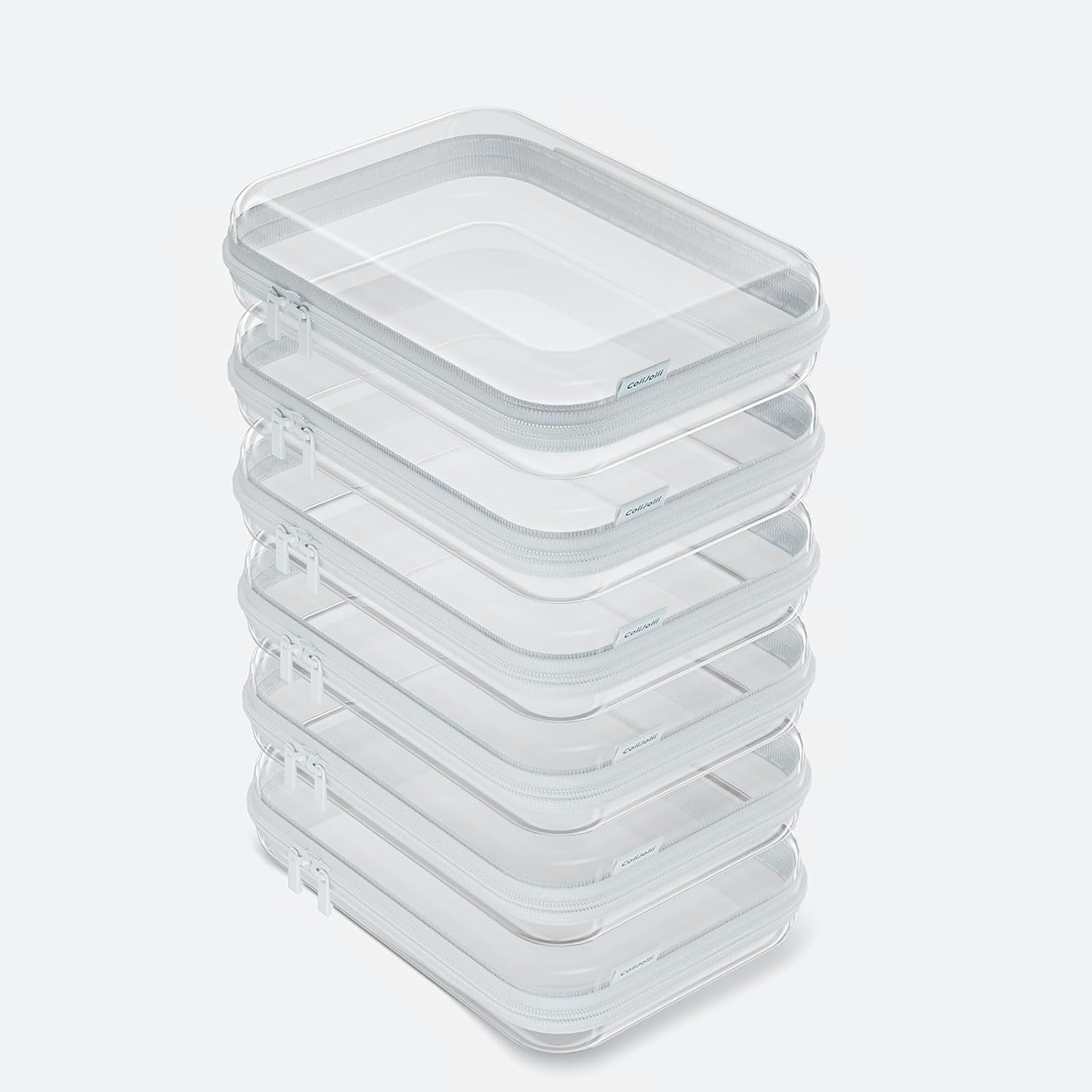 3PCS Large Clear Hard Shell Zippered Case, Diaper Bag Organizing Pouches