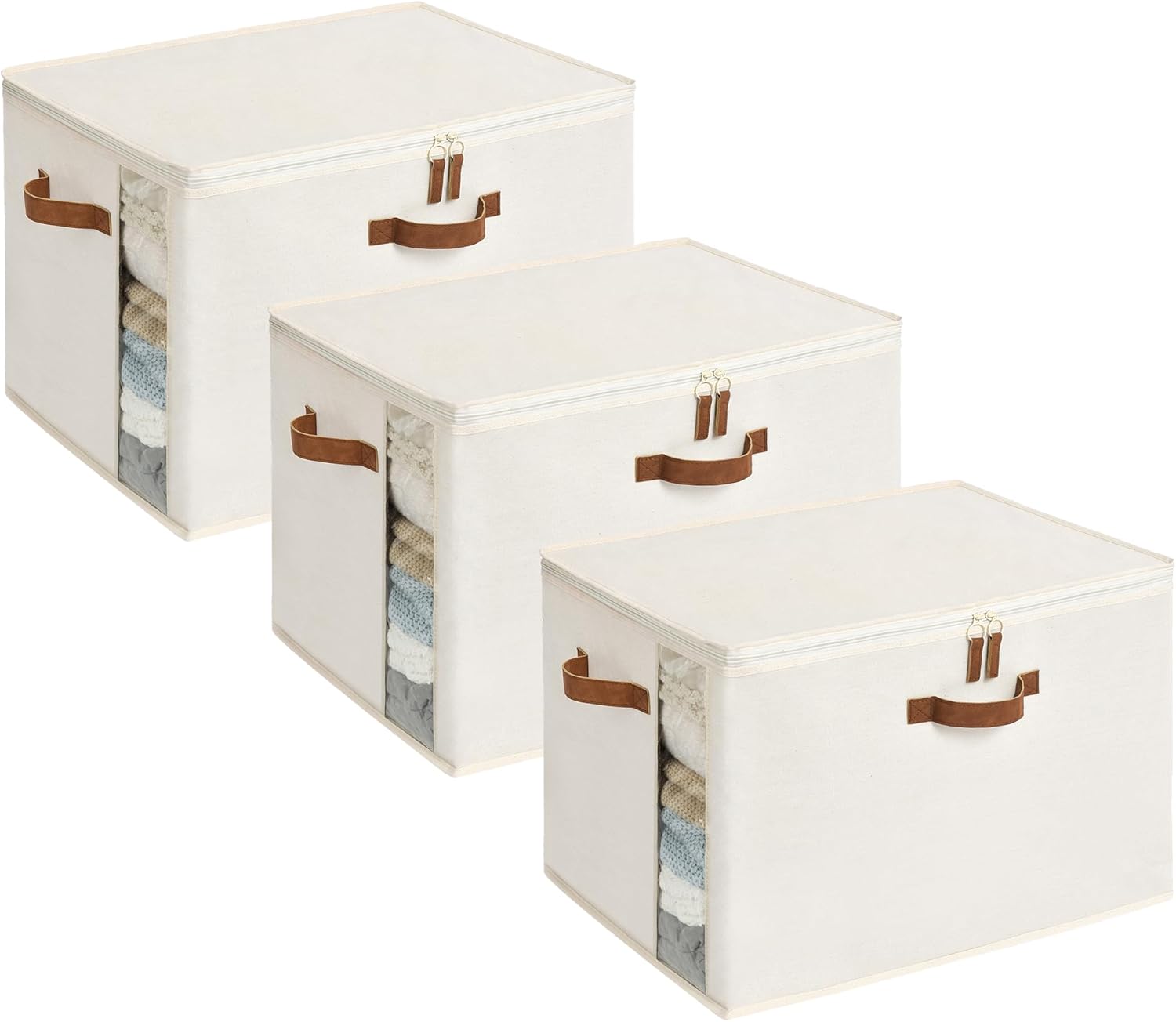 Comforter Storage Bag with Dual Zipper and Handles