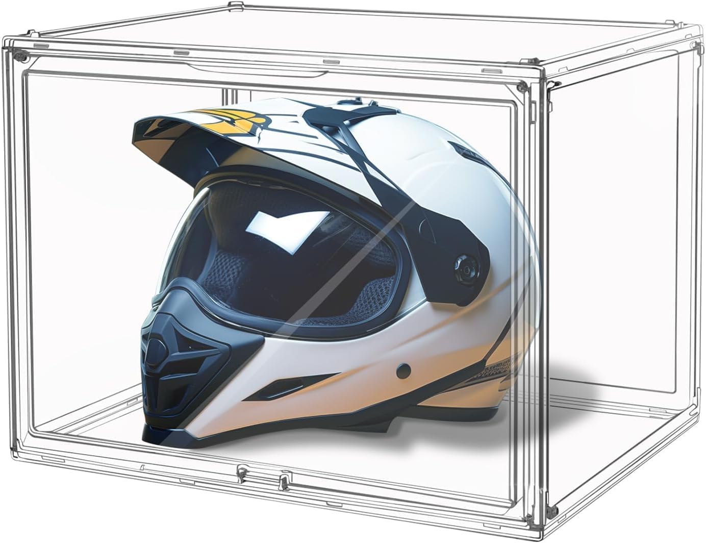 Clear Stackable Plastic Storage Bins with Magnetic Lid, Dustproof Book