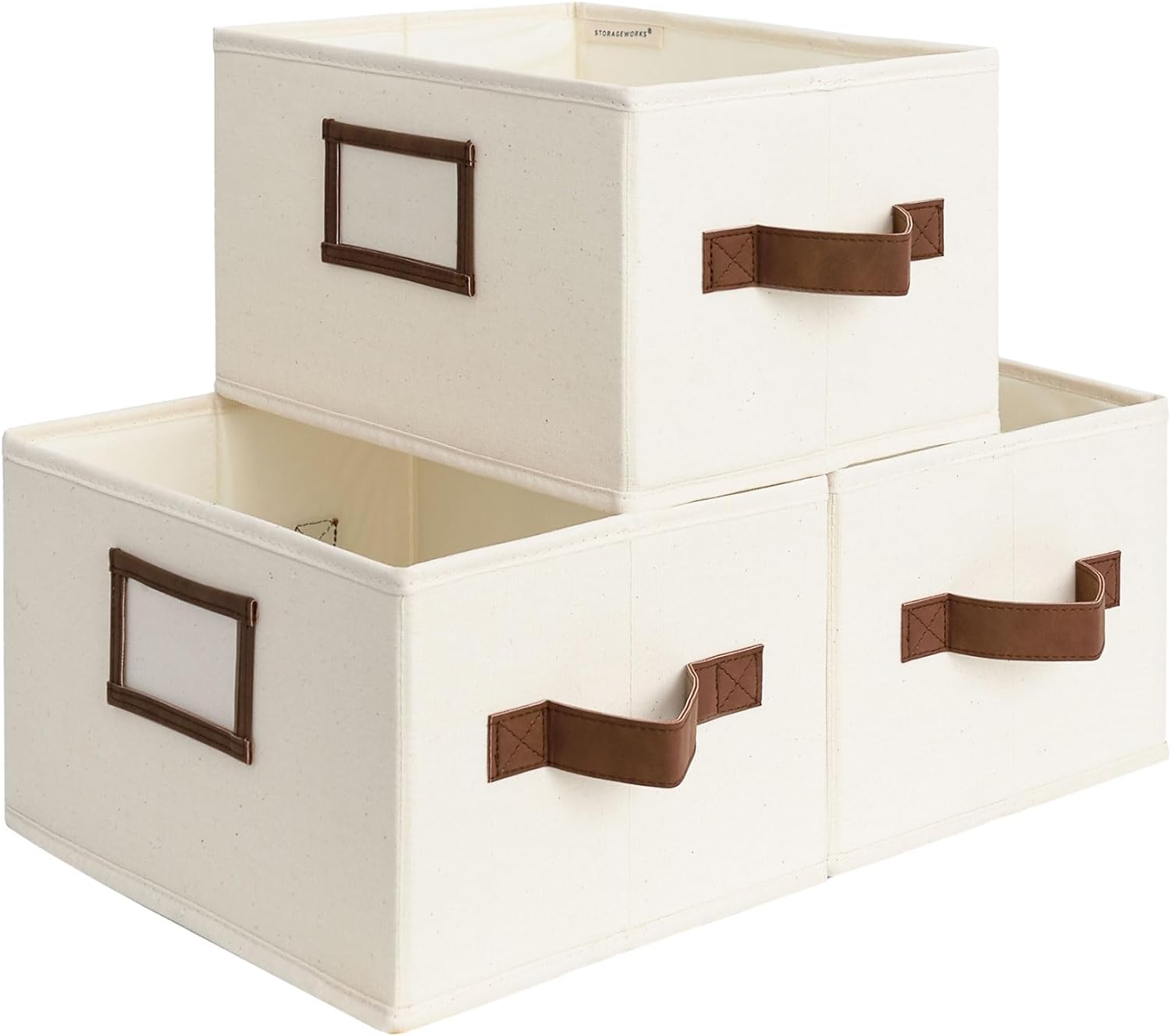 Storage Baskets for Shelves, 3-Pack
