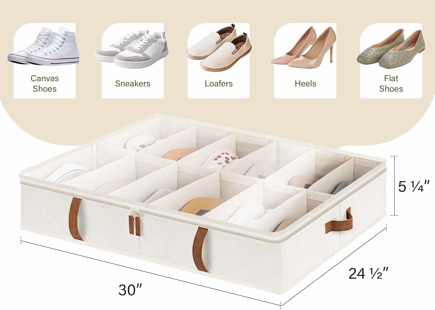 Under Bed Shoe Organizer for Closet, 2-Pack