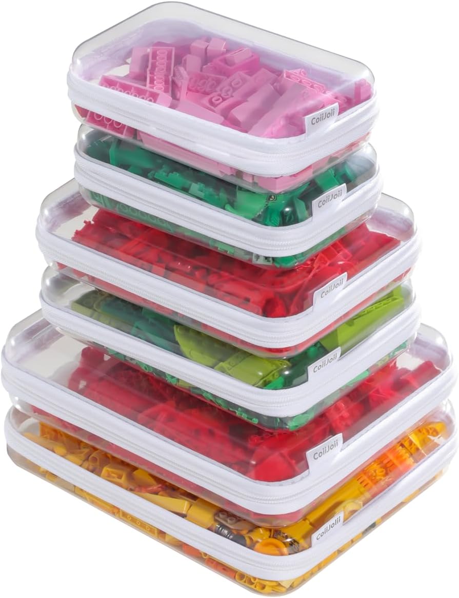 3PCS Large Clear Hard Shell Zippered Case, Diaper Bag Organizing Pouches