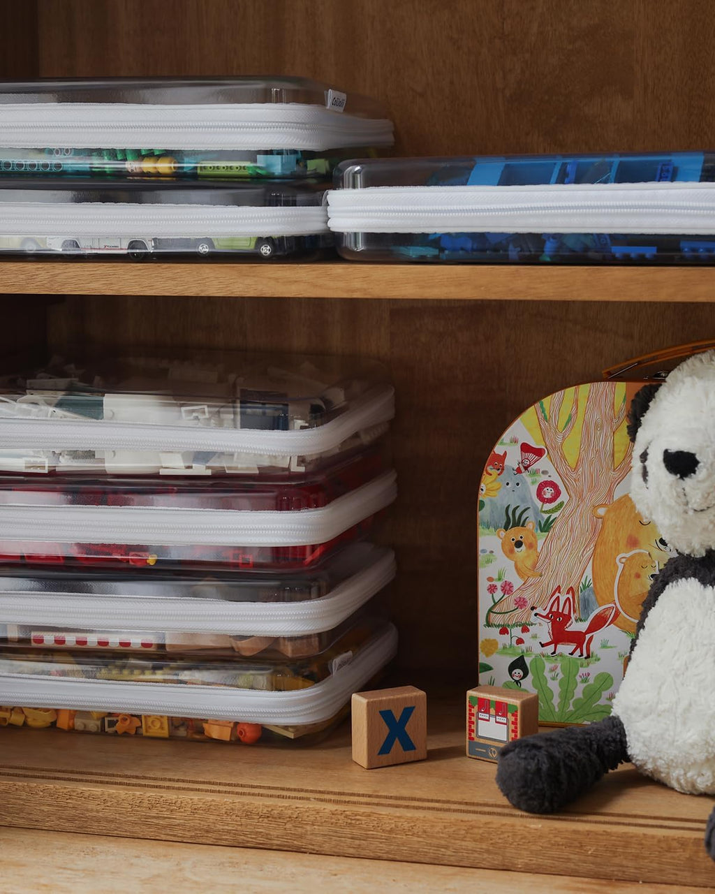 3PCS Large Clear Hard Shell Zippered Case, Diaper Bag Organizing Pouches