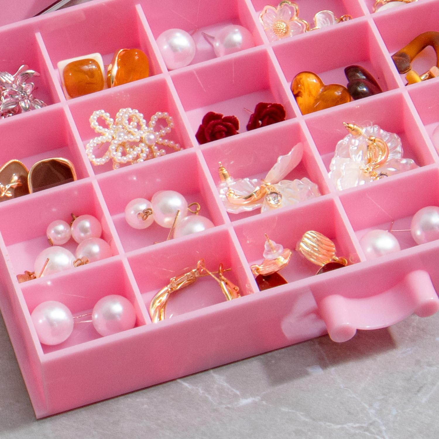 Earring Storage Box Organizer, Acrylic Jewelry Storage Box Holder 5 Drawers Transparent Jewelry Display Stand