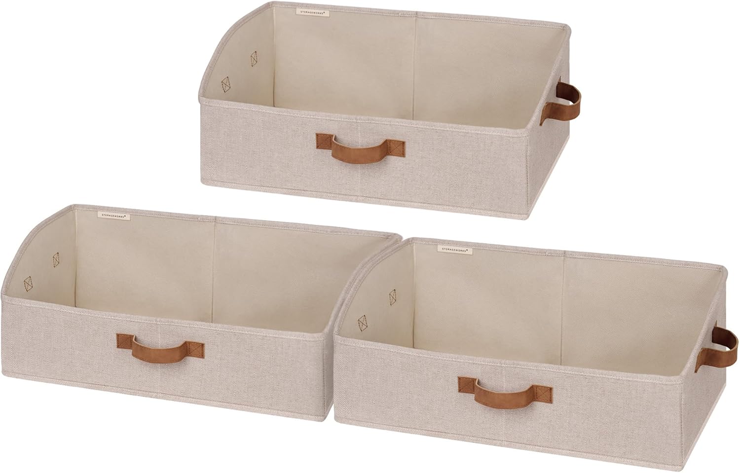 Closet Storage Bins, Trapezoid Storage Box, 3-Pack