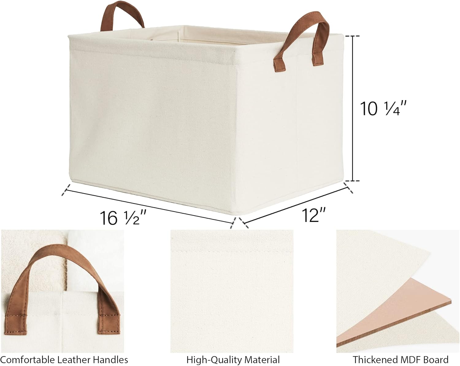 Storage Baskets for Shelves with Metal Frame, 4-Pack