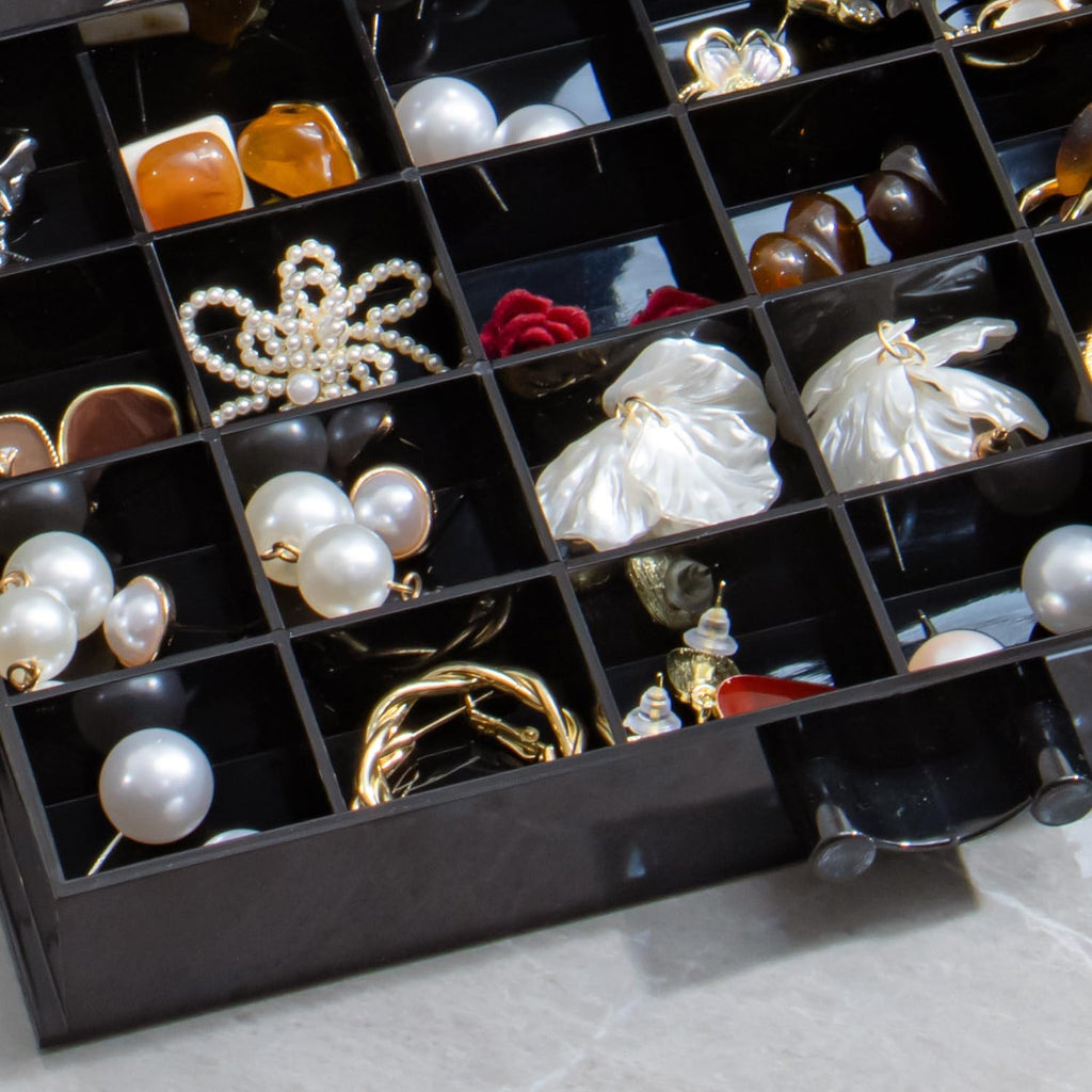 Earring Storage Box Organizer, Acrylic Jewelry Storage Box Holder 5 Drawers Transparent Jewelry Display Stand