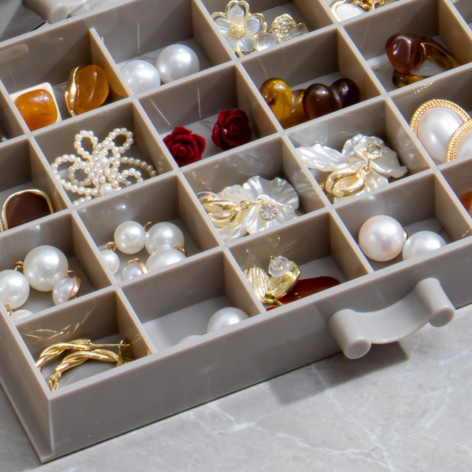 Earring Storage Box Organizer, Acrylic Jewelry Storage Box Holder 5 Drawers Transparent Jewelry Display Stand