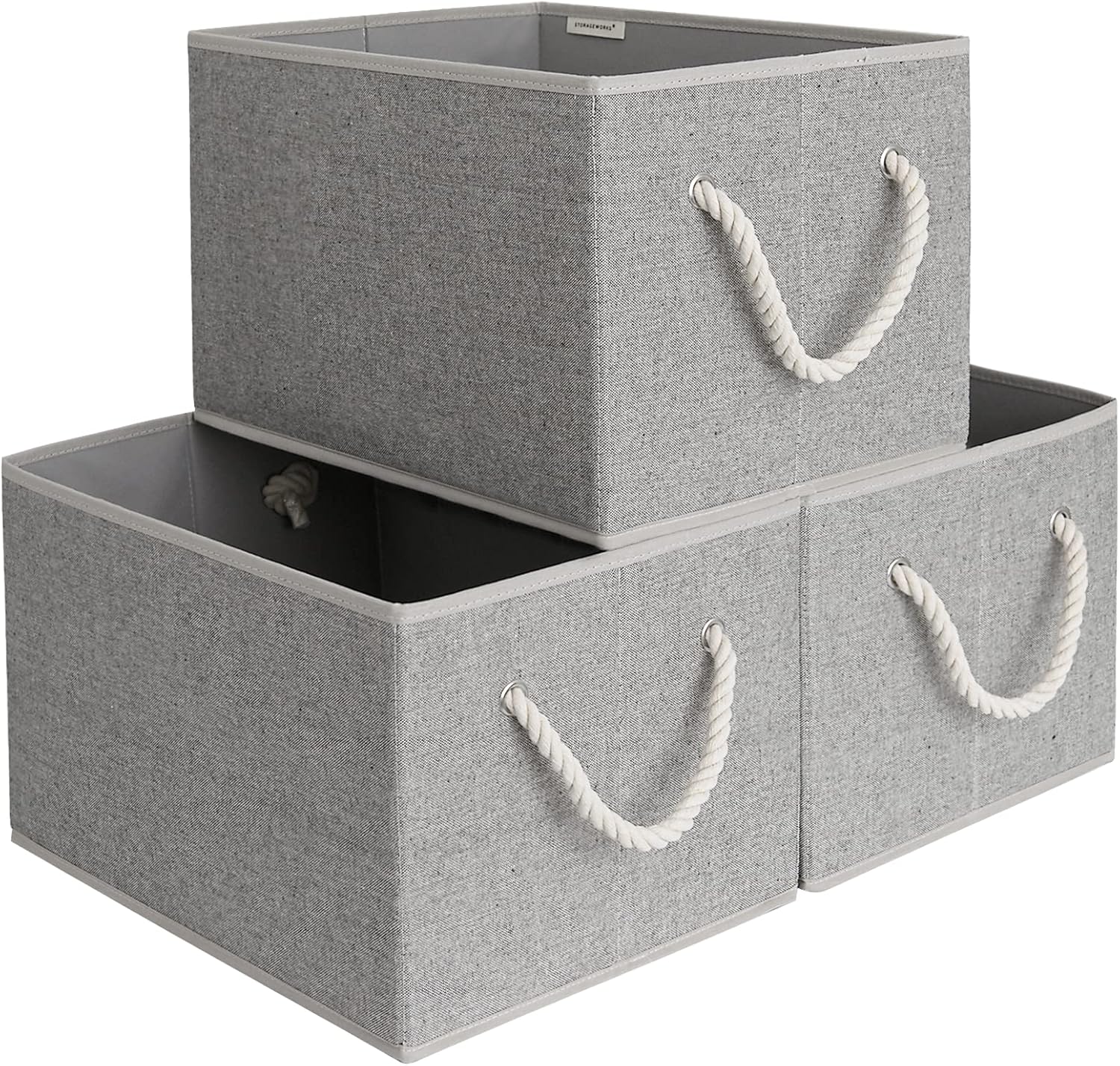 Storage Baskets for Shelves, 3-Pack