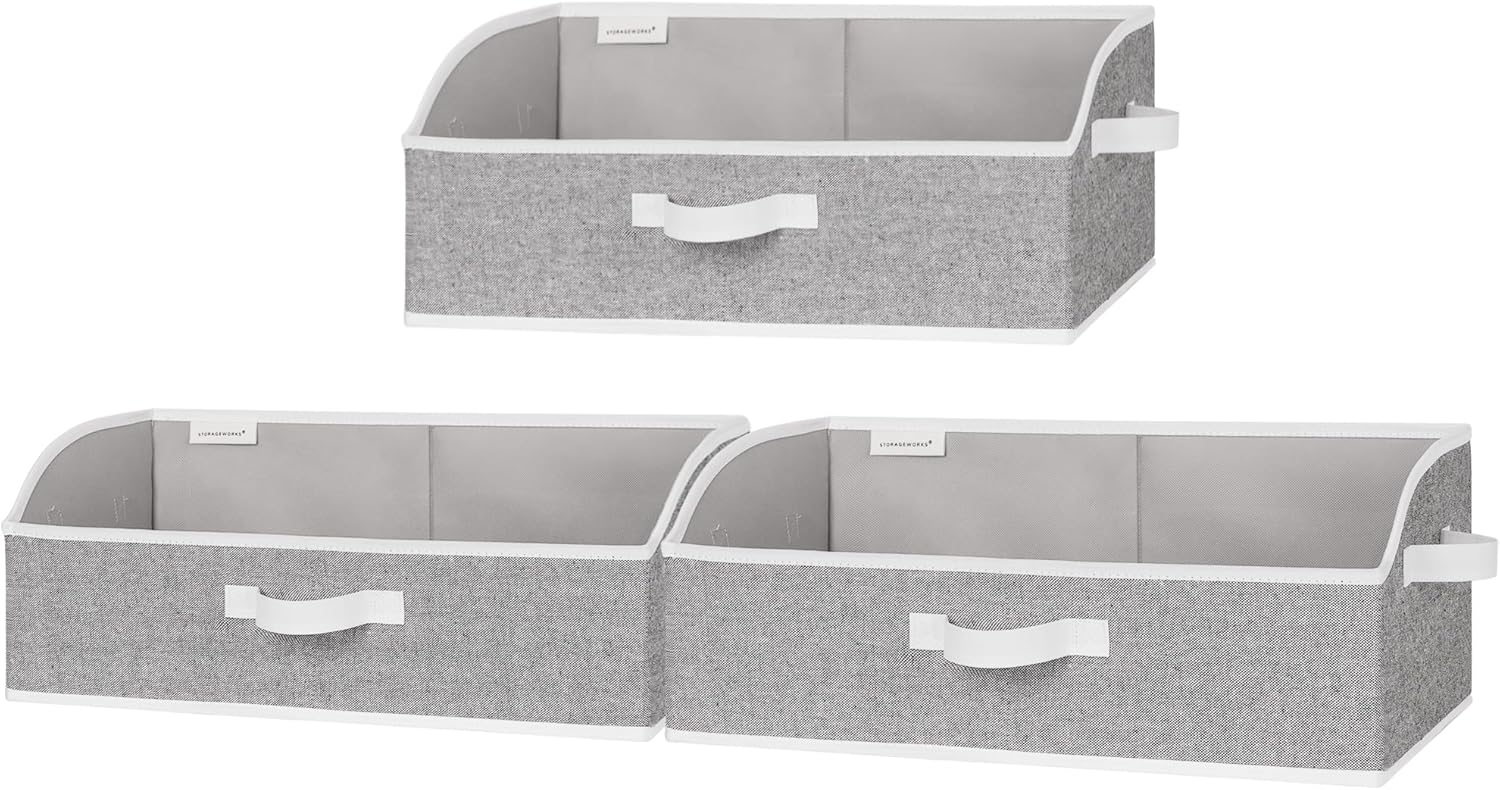 Closet Storage Bins, Trapezoid Storage Box, 3-Pack