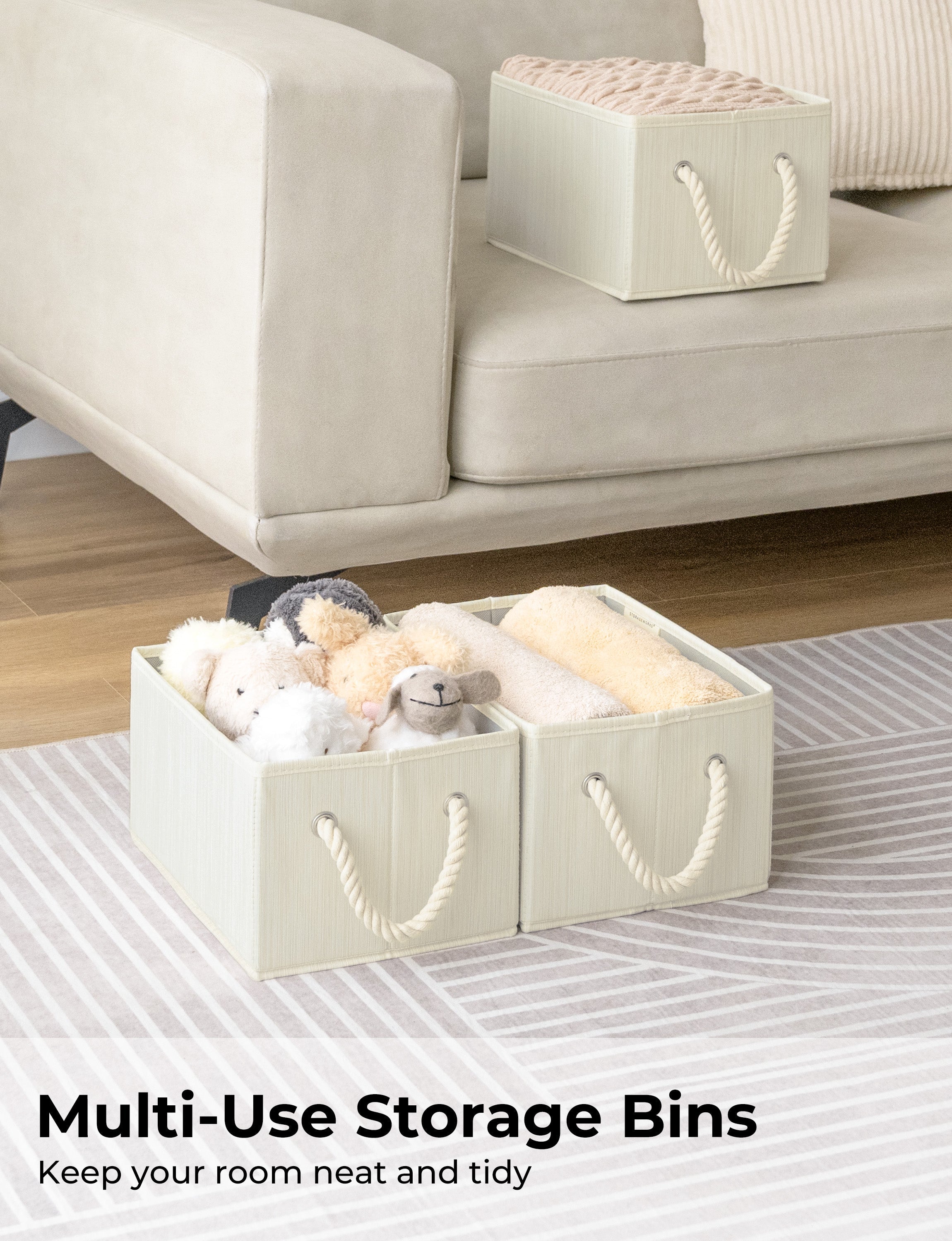 Storage Baskets for Shelves, 3-Pack