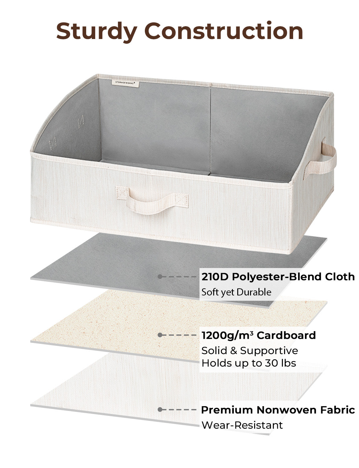 Closet Storage Bins, Trapezoid Storage Box, 3-Pack