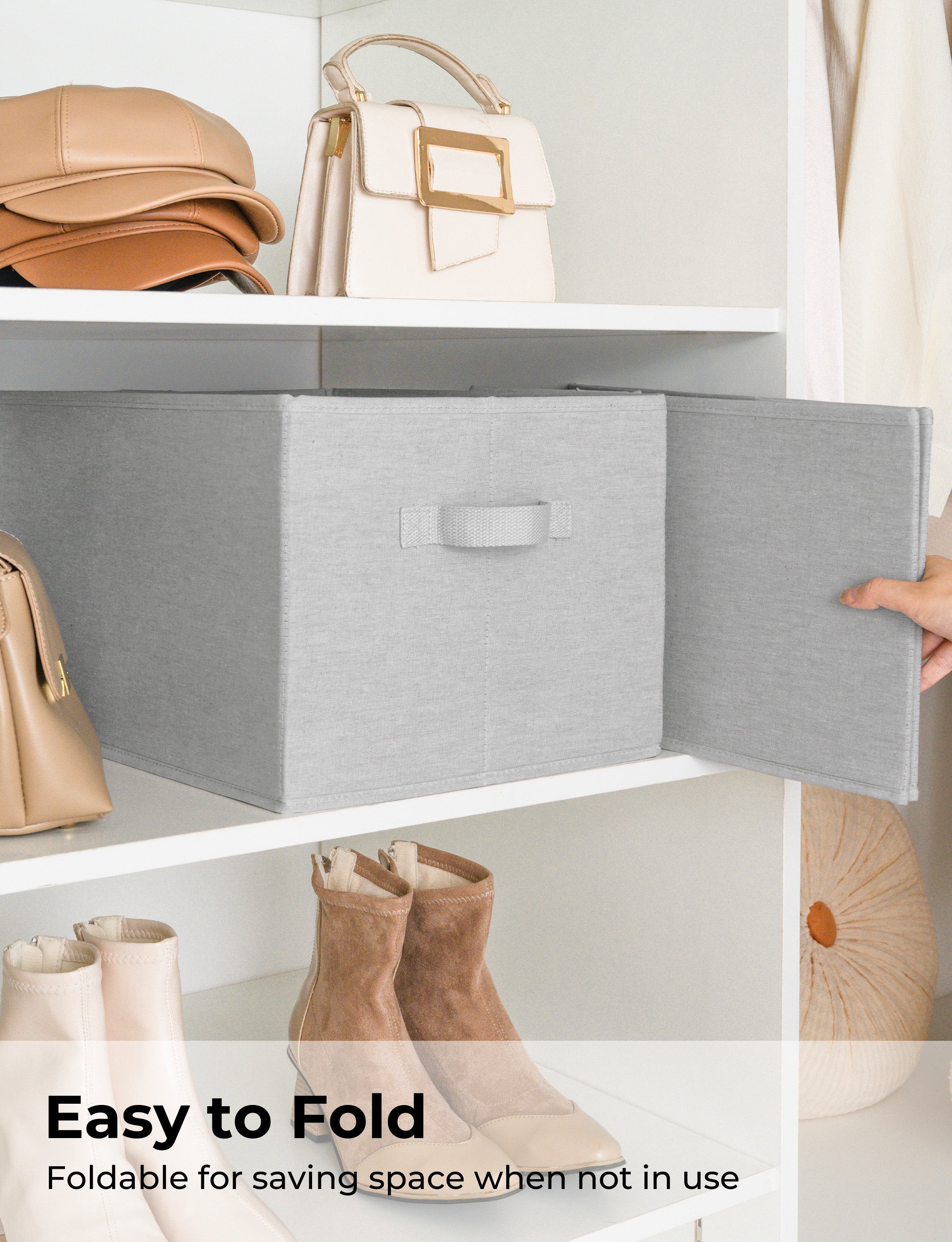 Storage Baskets for Shelves, 3-Pack