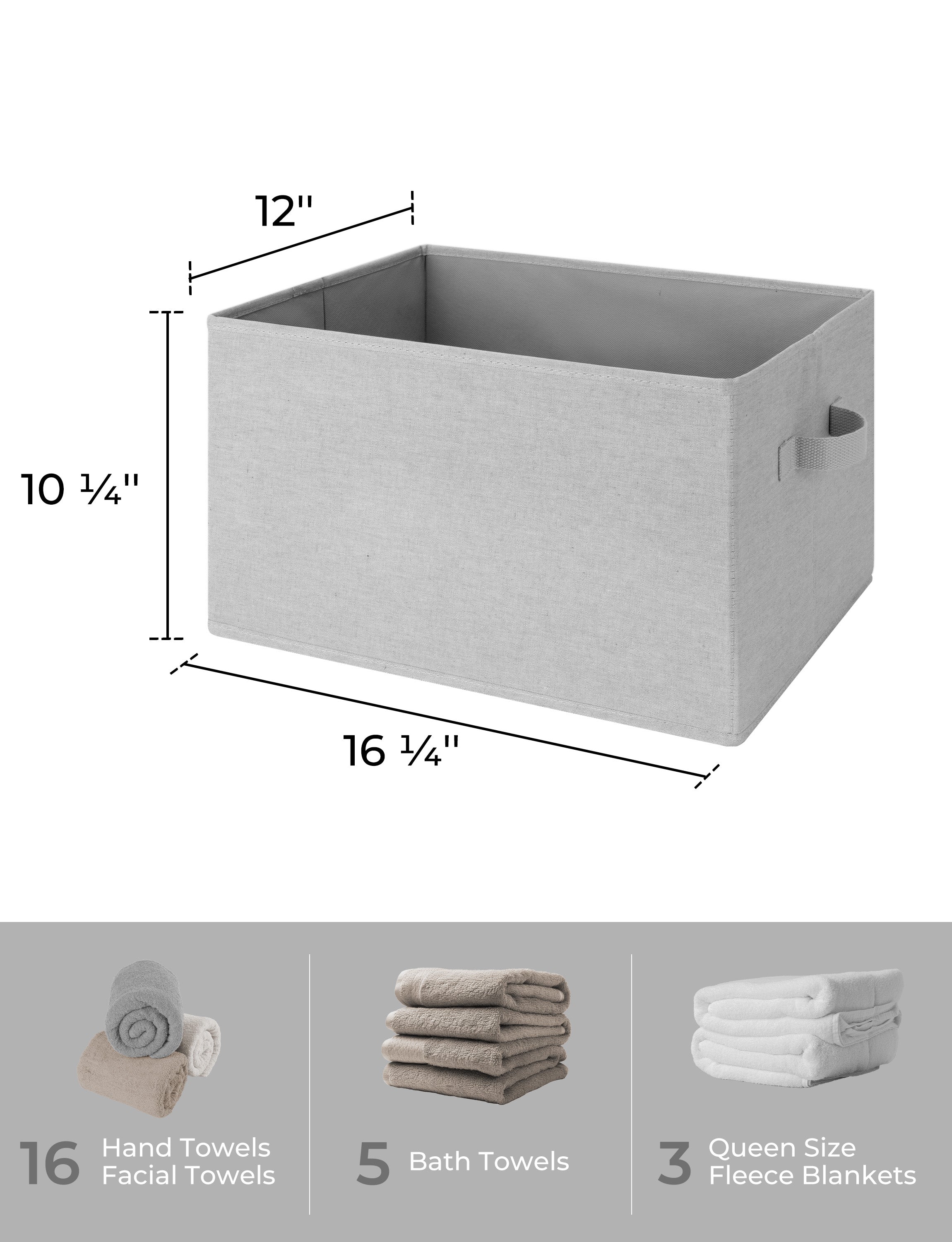Storage Baskets for Shelves, 3-Pack