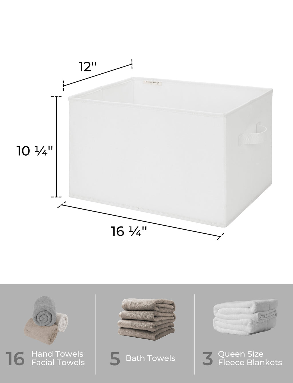 Storage Baskets for Shelves, 3-Pack