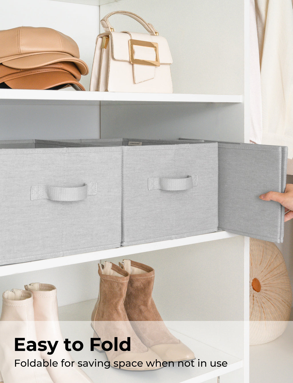 Storage Baskets for Shelves, 3-Pack