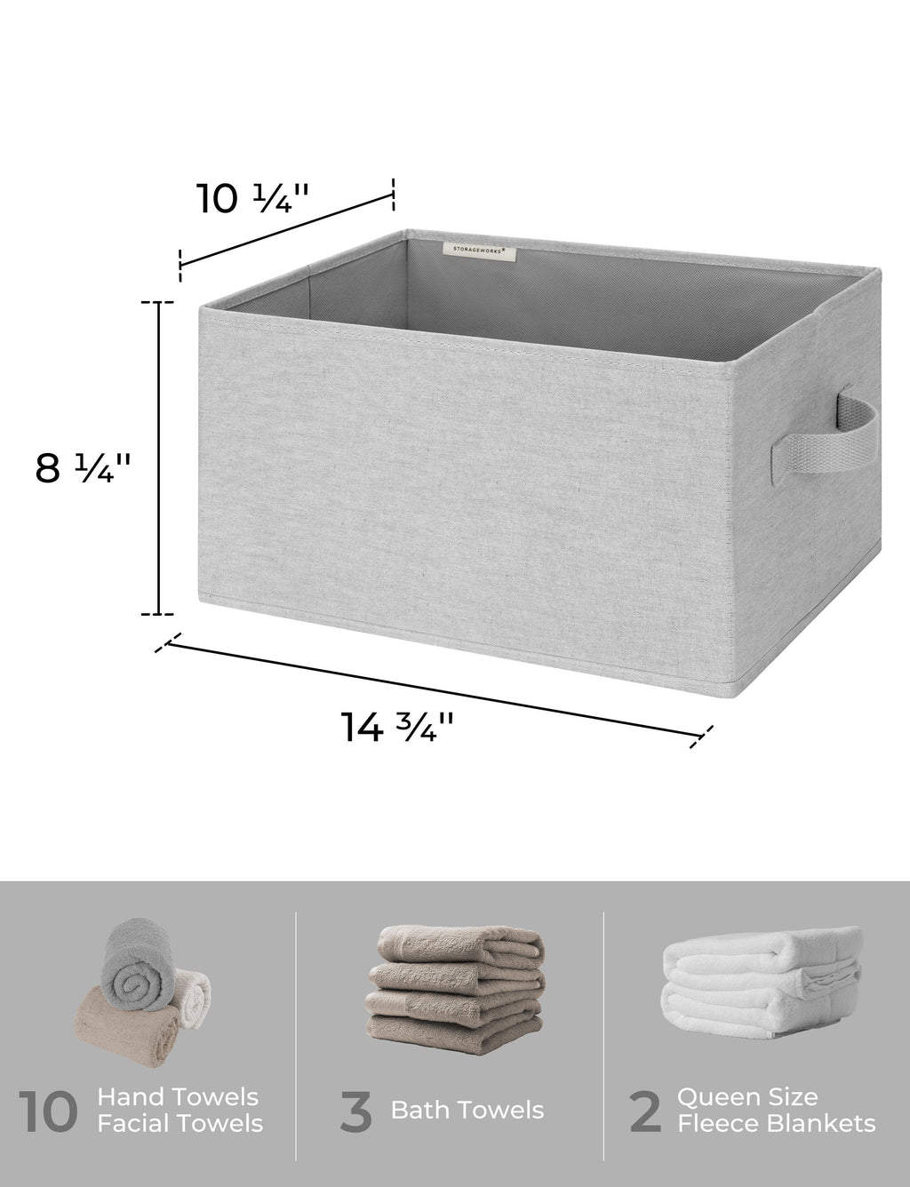 Storage Baskets for Shelves, 3-Pack