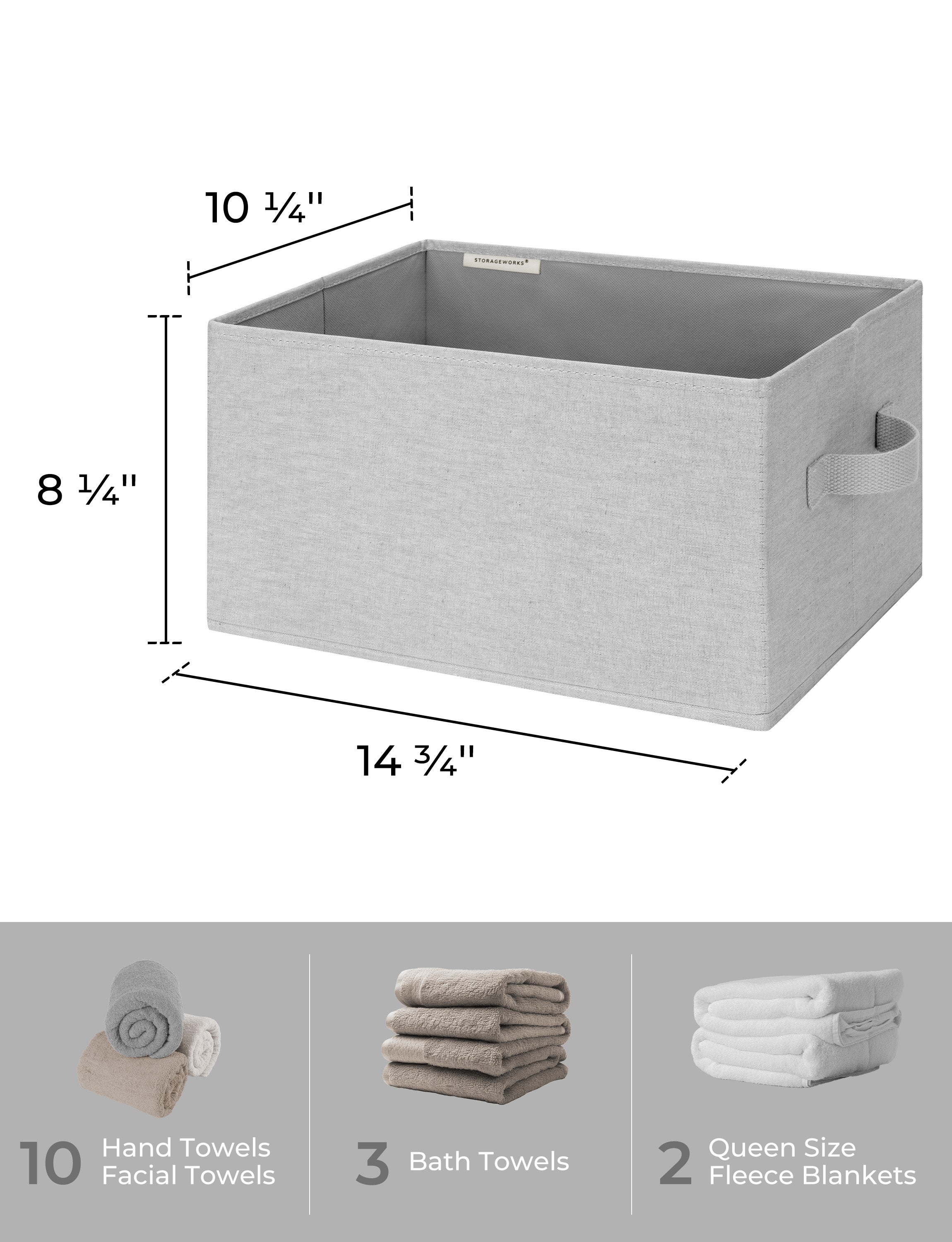 Storage Baskets for Shelves, 3-Pack