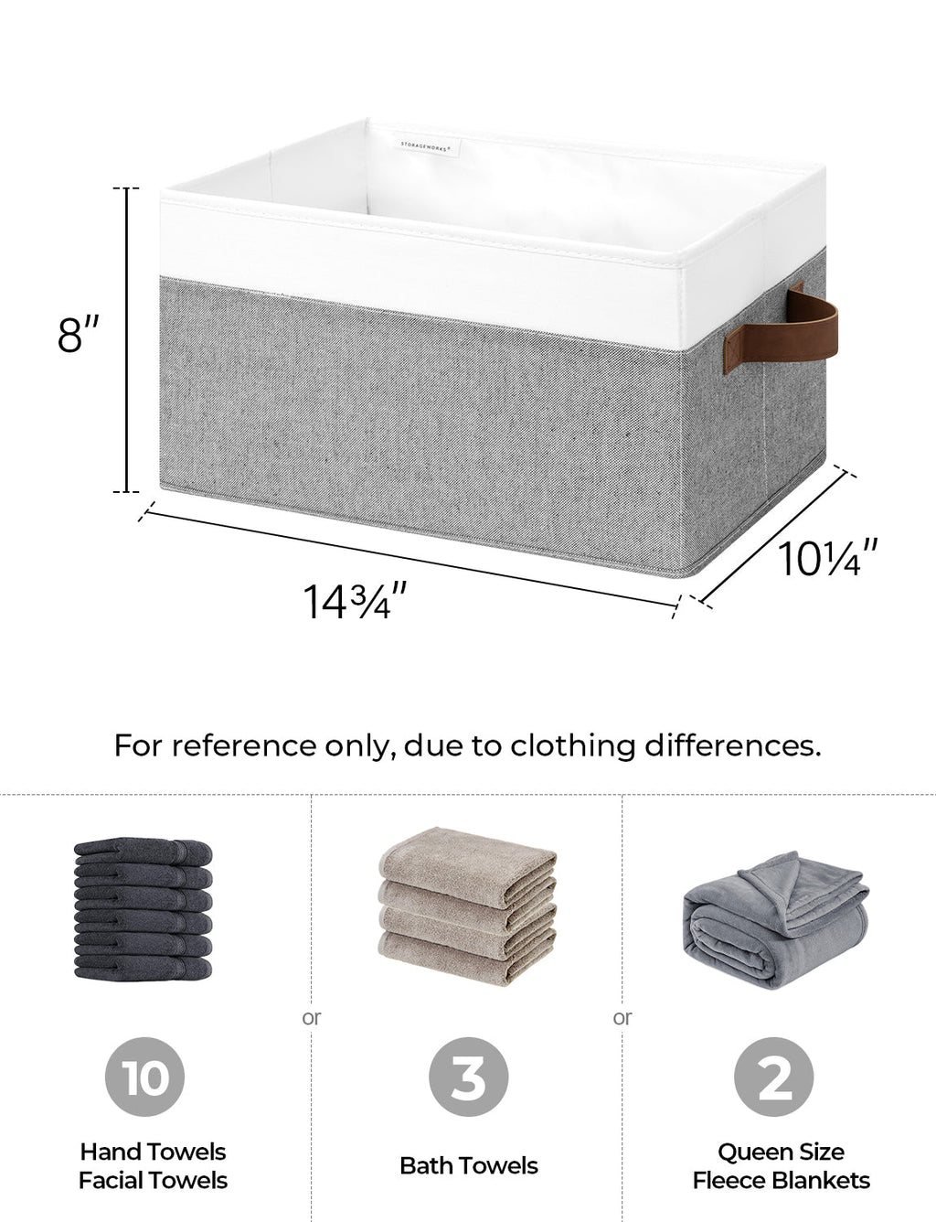 Lidded Large Storage Bins, Foldable Decorative Boxes, 3-Pack