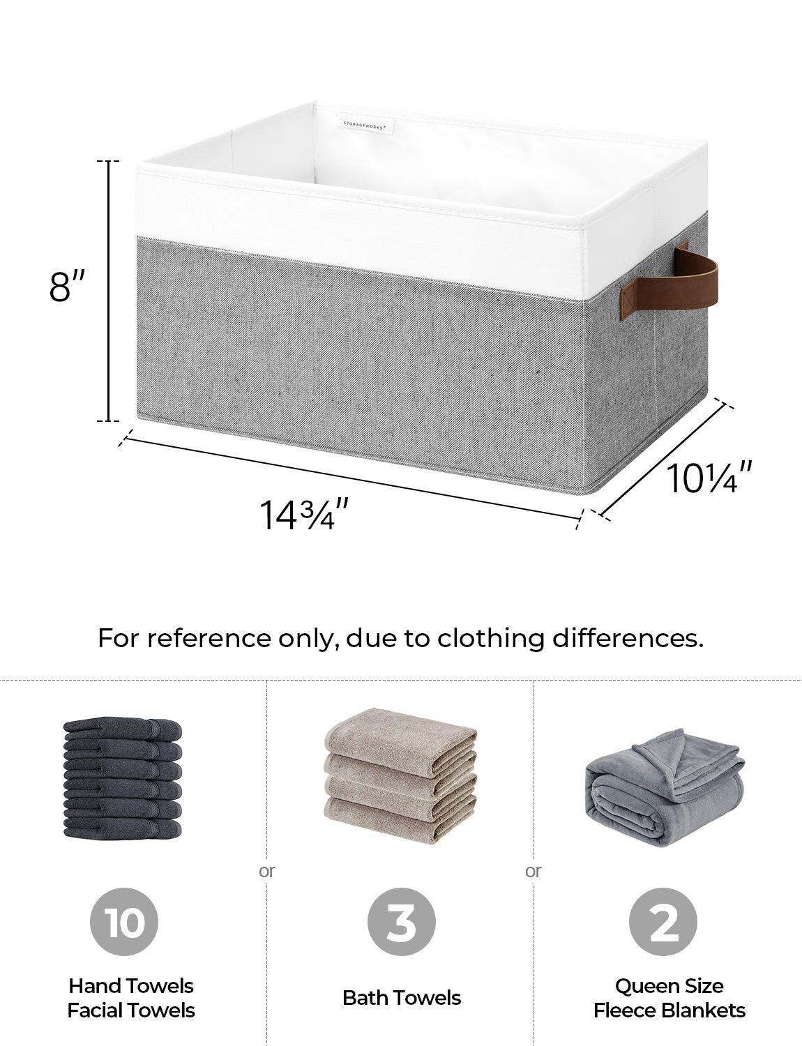 Lidded Large Storage Bins, Foldable Decorative Boxes, 3-Pack