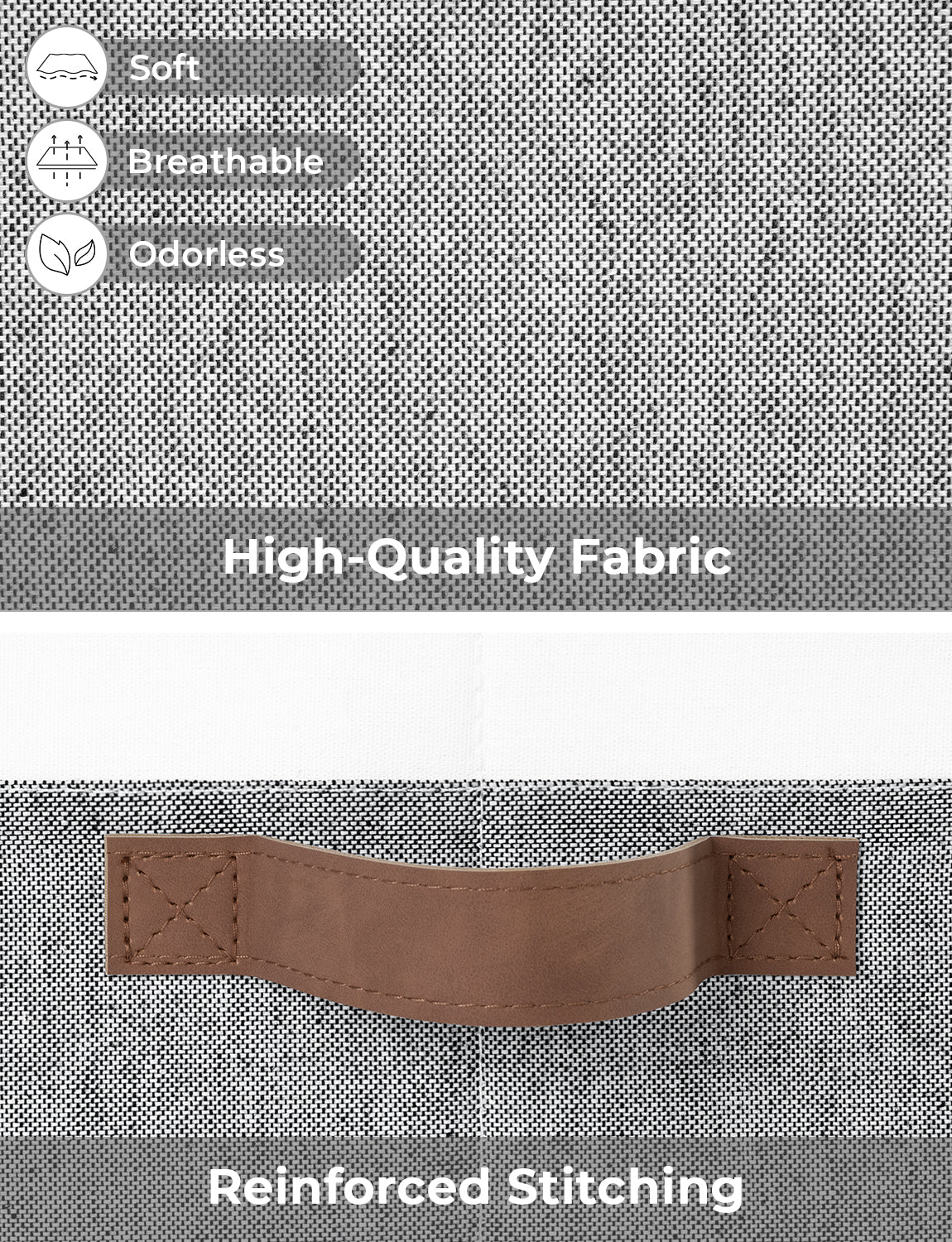 Lidded Large Storage Bins, Foldable Decorative Boxes, 3-Pack