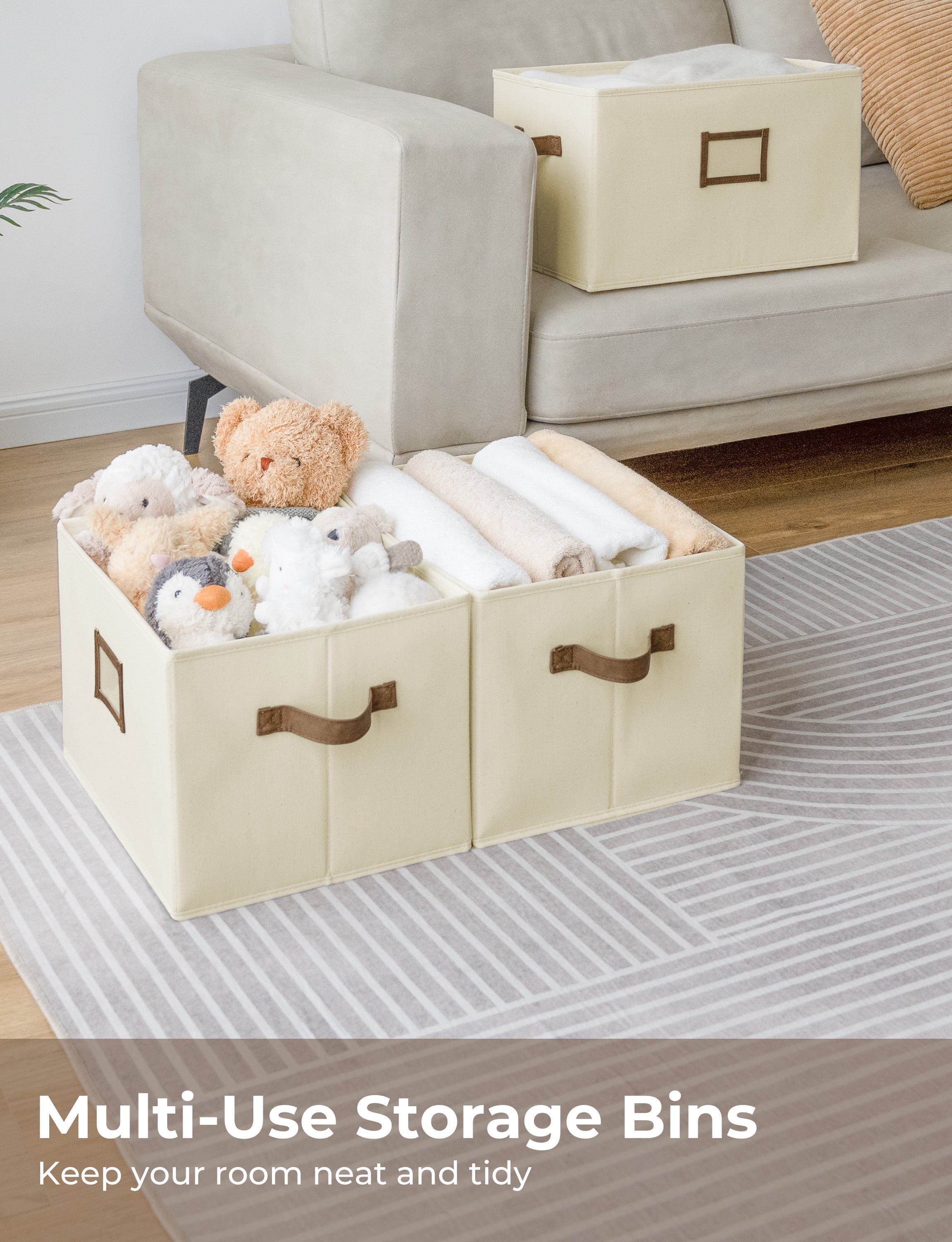 Storage Baskets for Shelves, 3-Pack