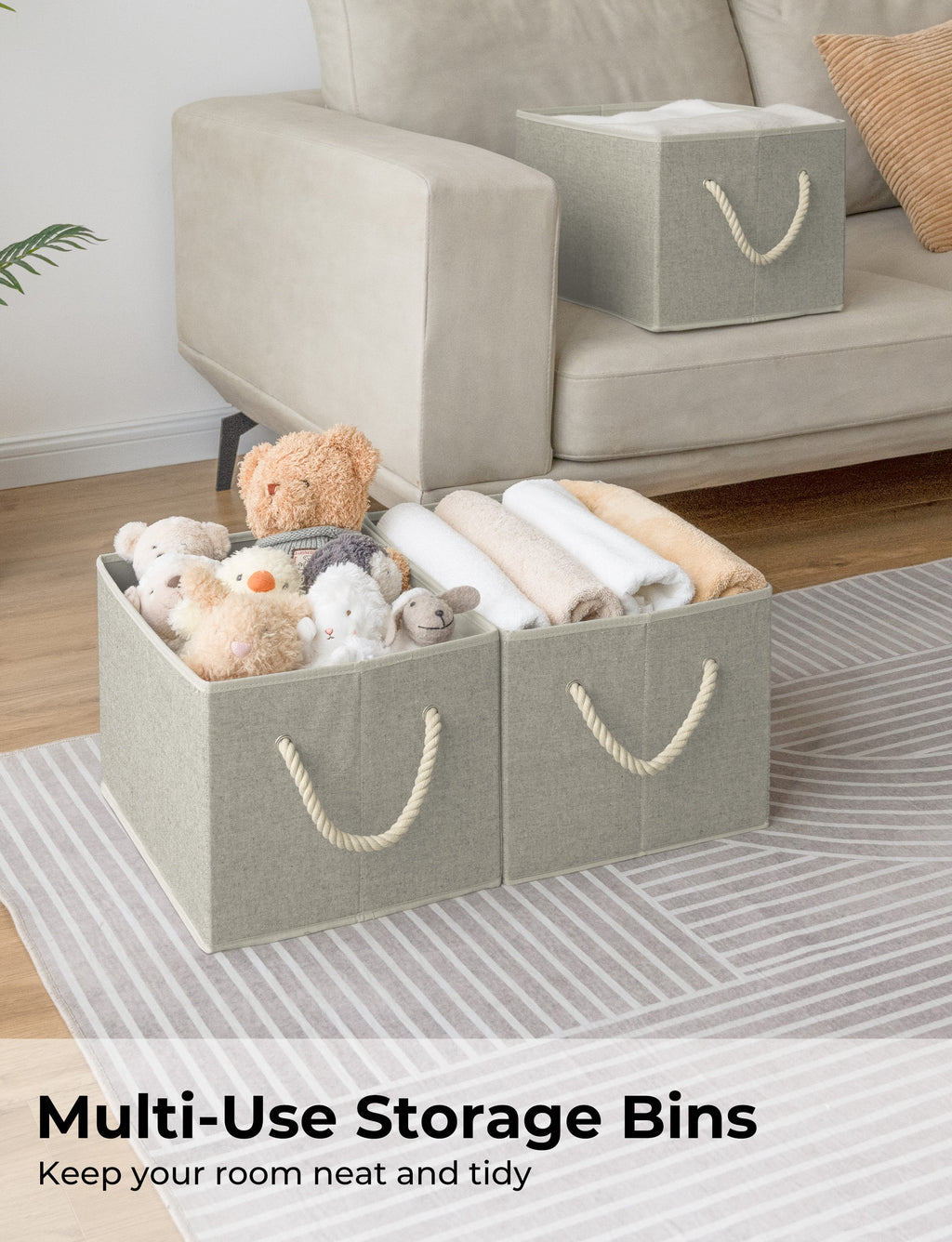 Storage Baskets for Shelves, 3-Pack