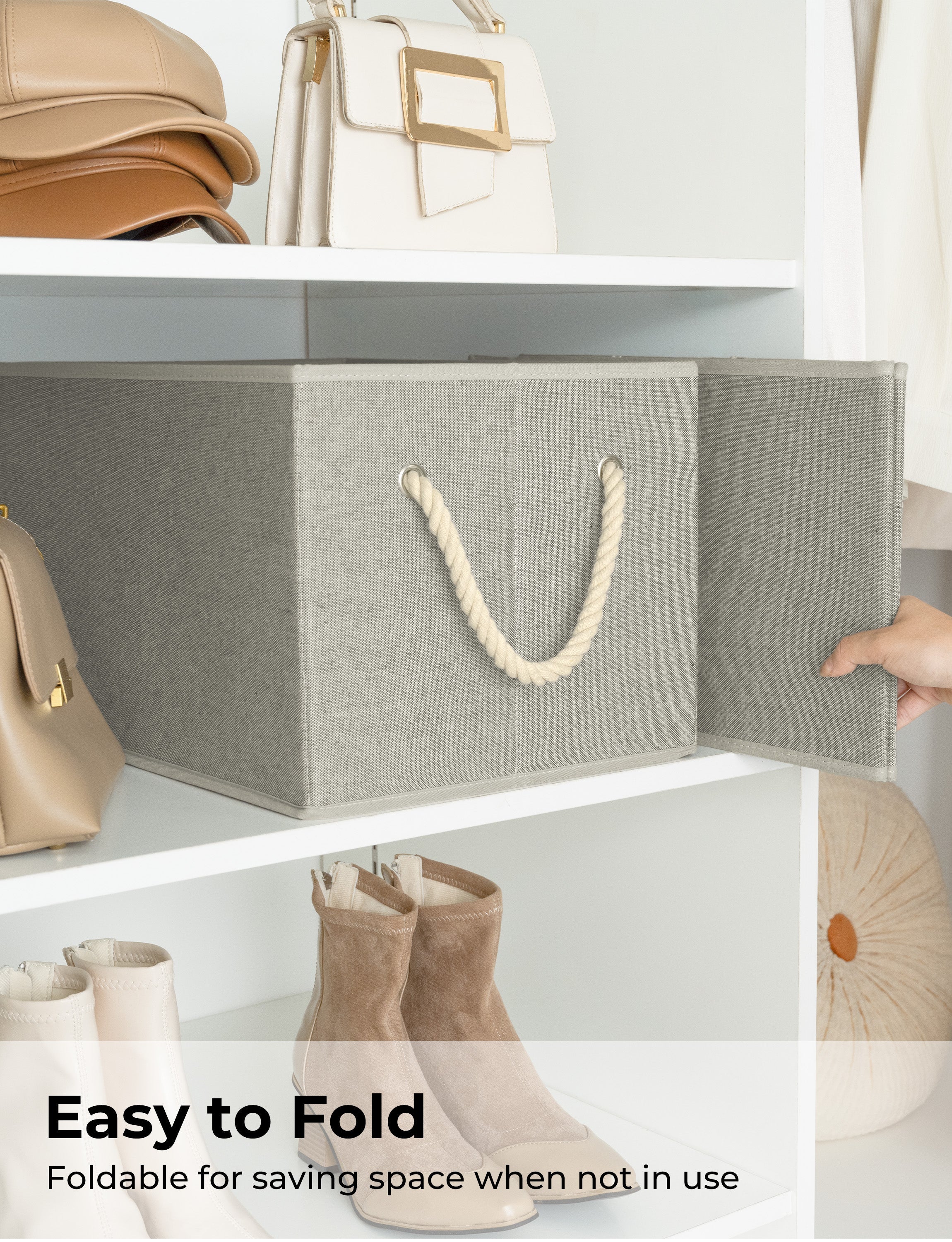 Storage Baskets for Shelves, 3-Pack