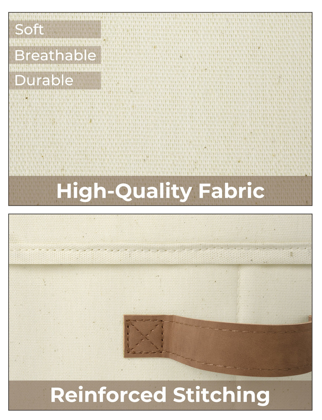 Lidded Large Storage Bins, Foldable Decorative Boxes, 3-Pack