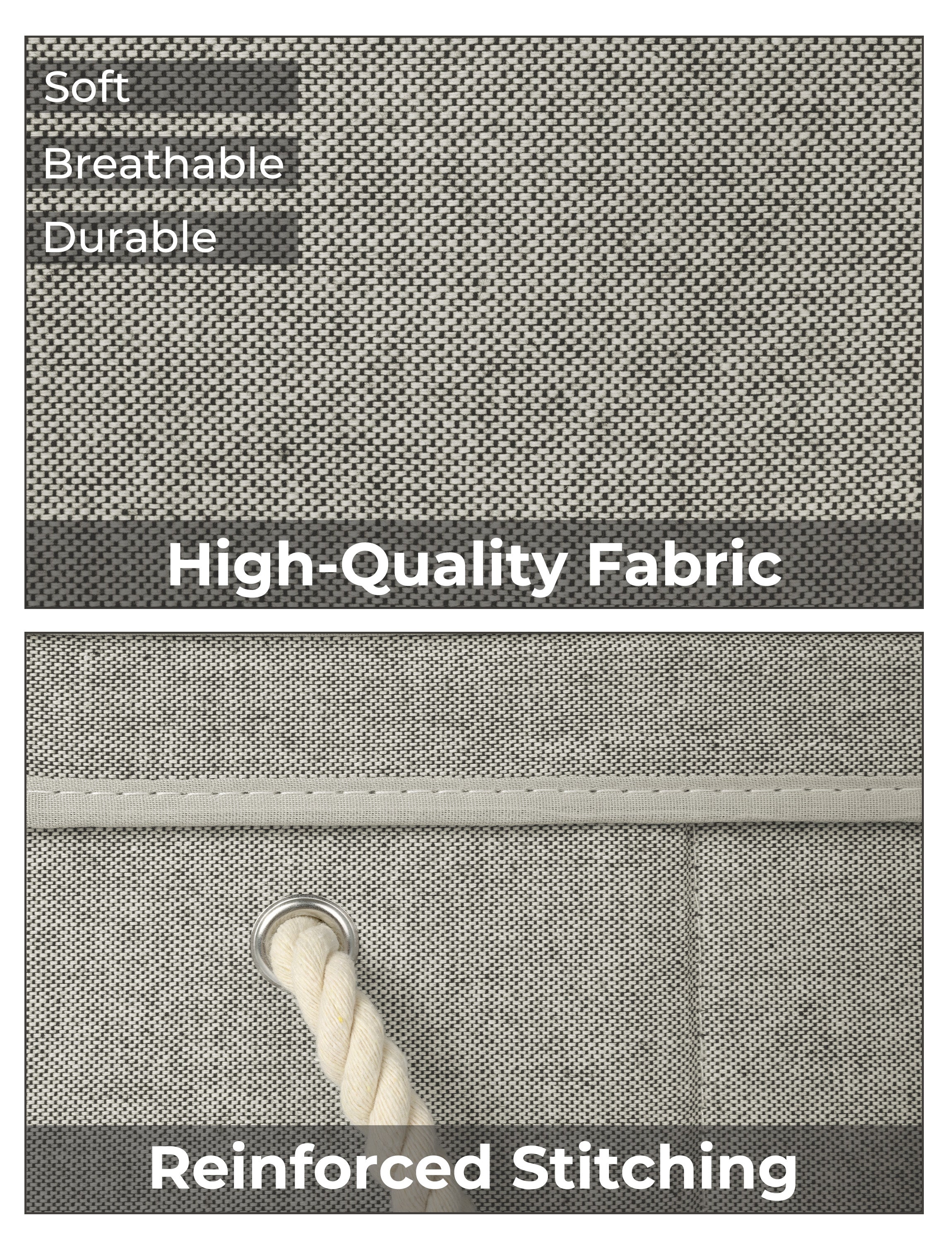 Lidded Large Storage Bins, Foldable Decorative Boxes, 3-Pack