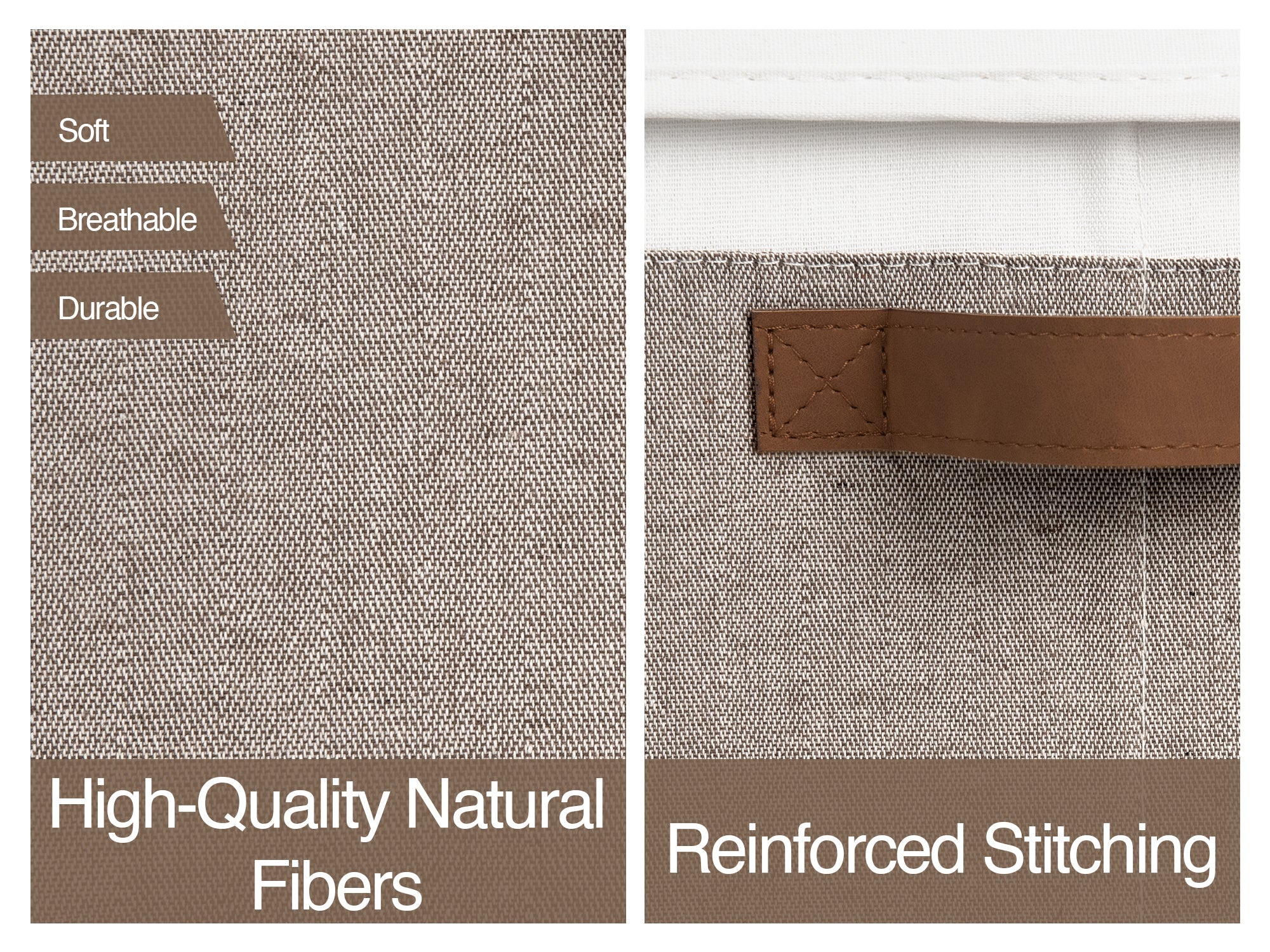 Lidded Large Storage Bins, Foldable Decorative Boxes, 3-Pack