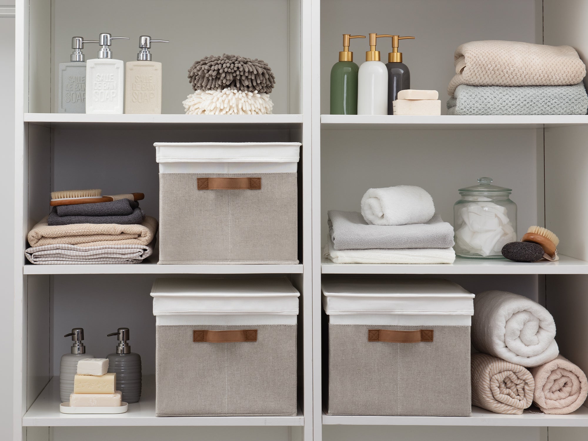 Lidded Large Storage Bins, Foldable Decorative Boxes, 3-Pack