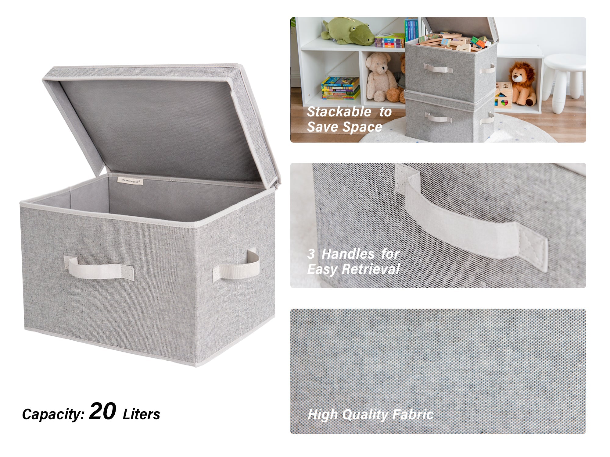 Fabric Storage Bins with Lid