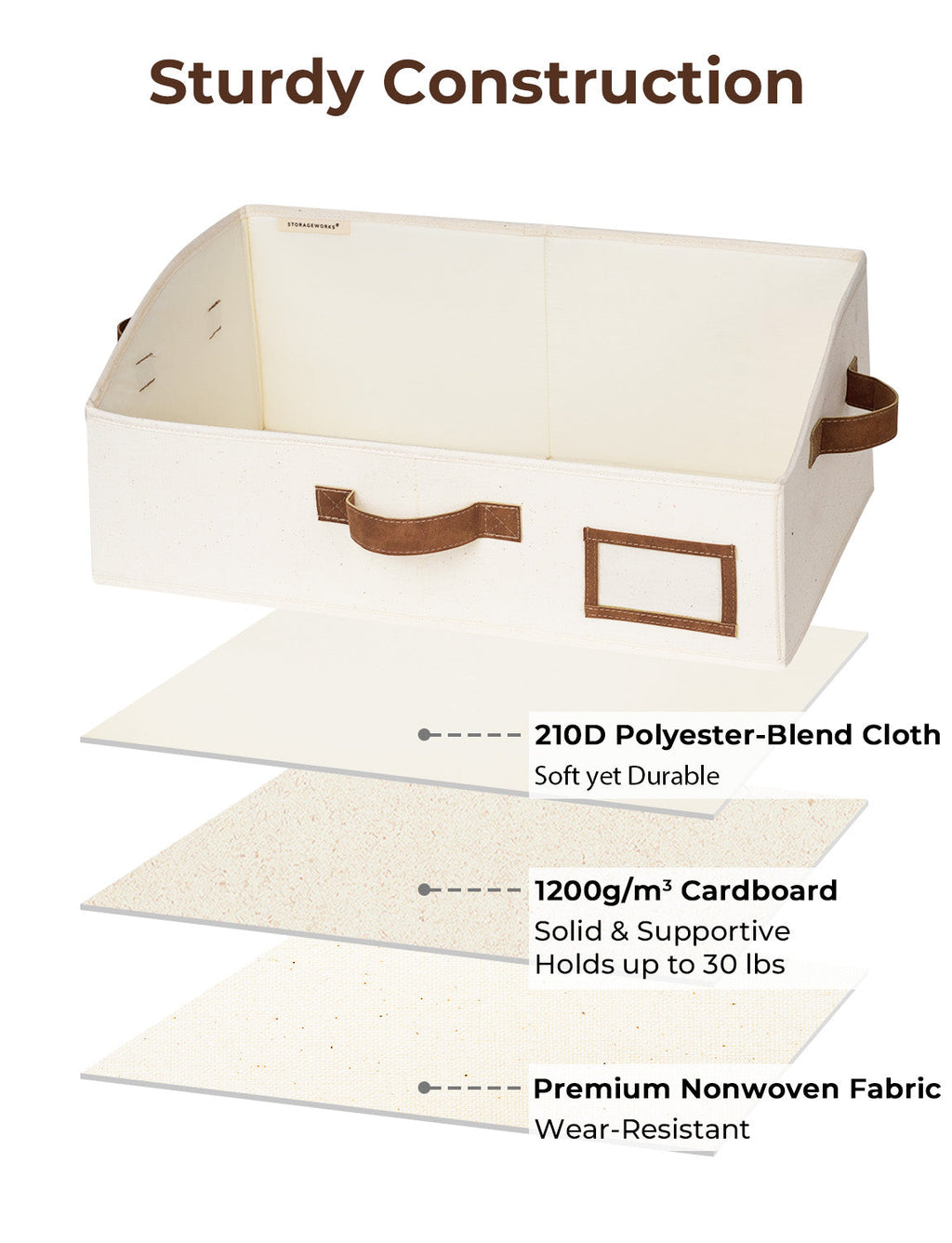 Closet Storage Bins, Trapezoid Storage Box, 3-Pack