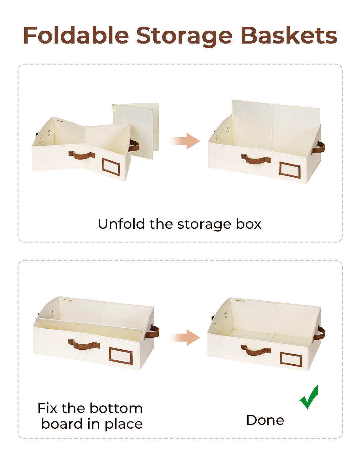 Closet Storage Bins, Trapezoid Storage Box, 3-Pack