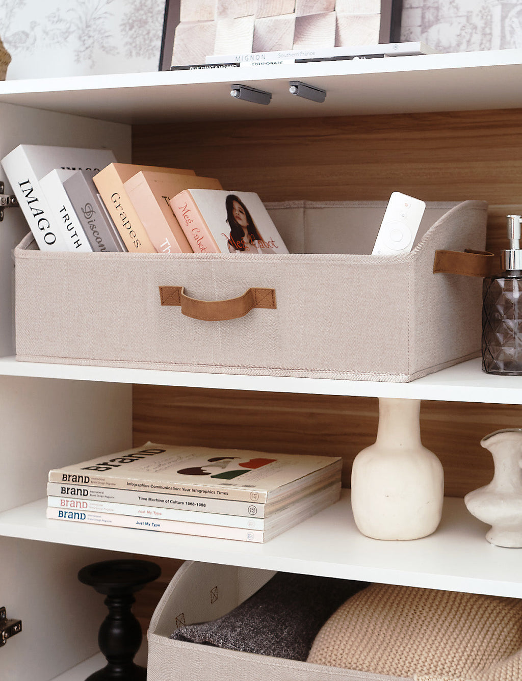 Closet Storage Bins, Trapezoid Storage Box, 3-Pack