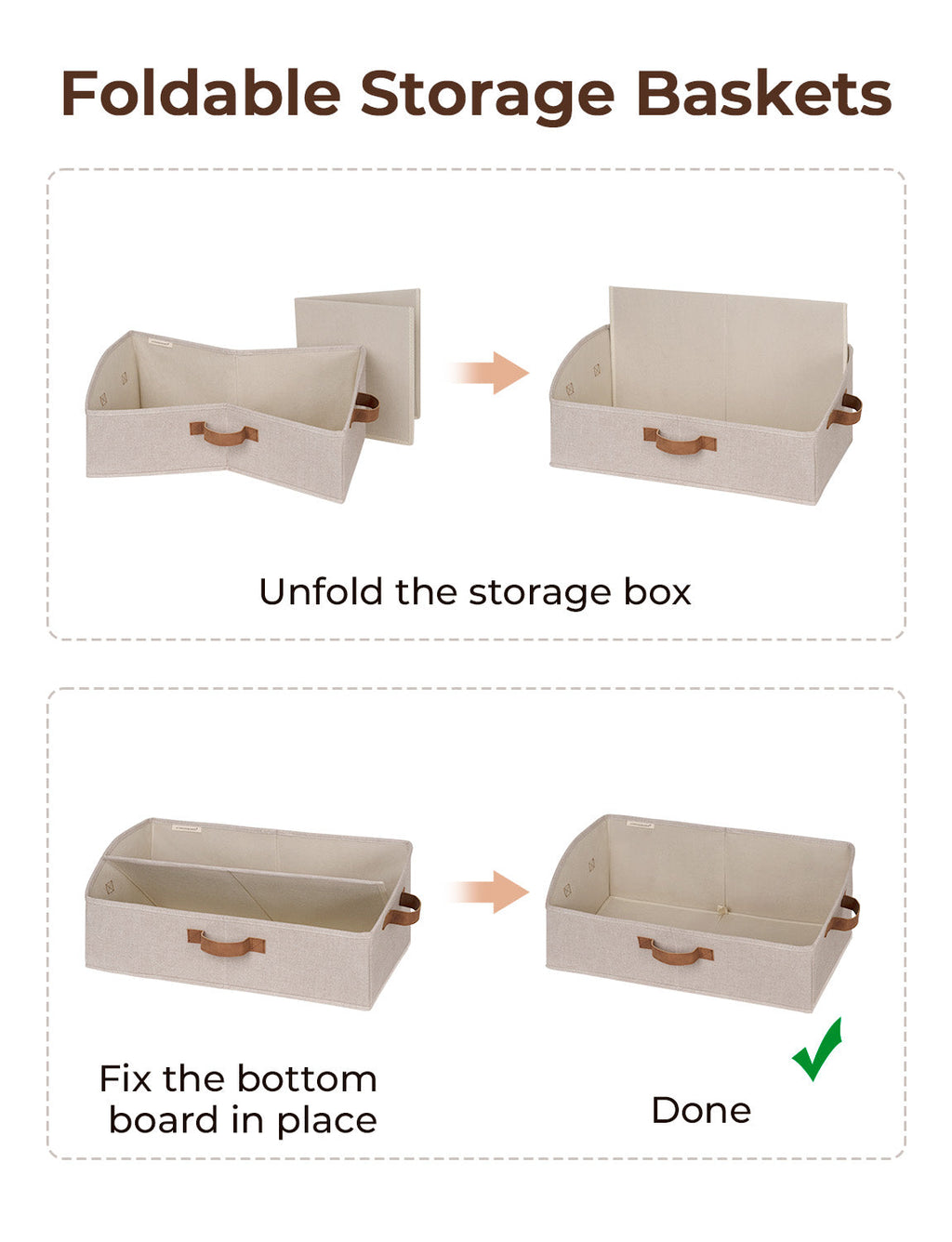 Closet Storage Bins, Trapezoid Storage Box, 3-Pack