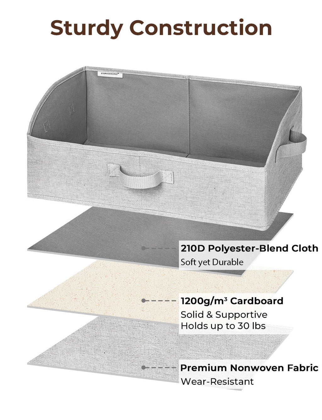 Closet Storage Bins, Trapezoid Storage Box, 3-Pack