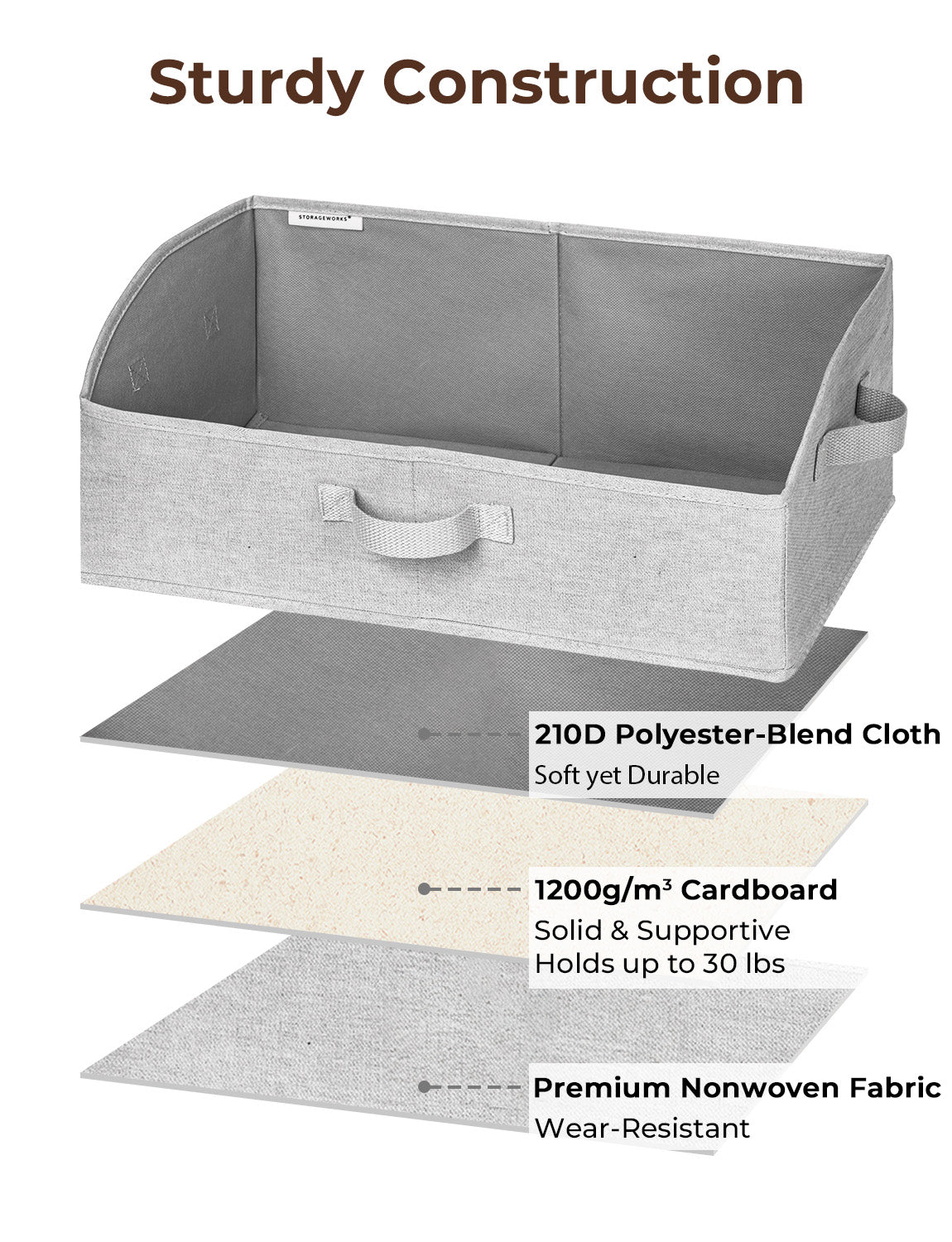 Closet Storage Bins, Trapezoid Storage Box, 3-Pack