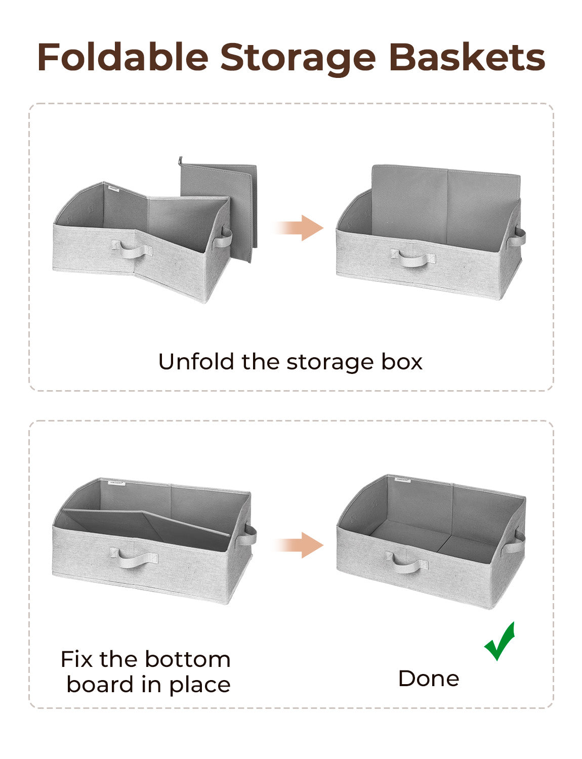 Closet Storage Bins, Trapezoid Storage Box, 3-Pack