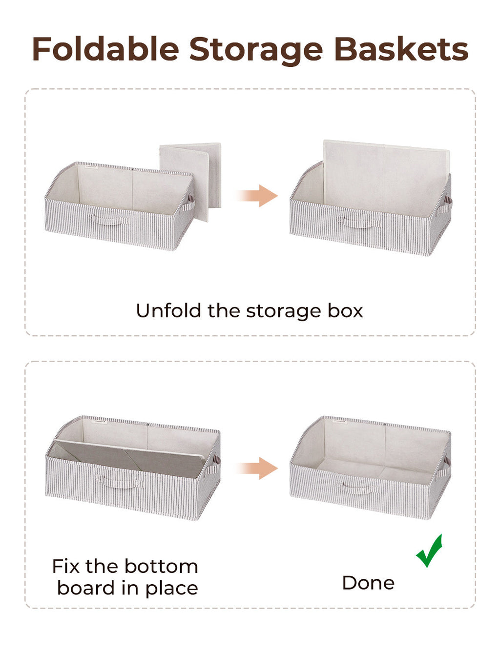 Closet Storage Bins, Trapezoid Storage Box, 3-Pack