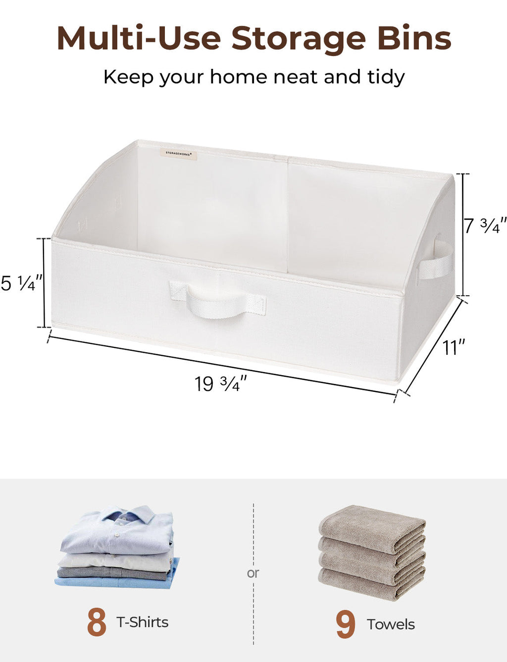 Closet Storage Bins, Trapezoid Storage Box, 3-Pack