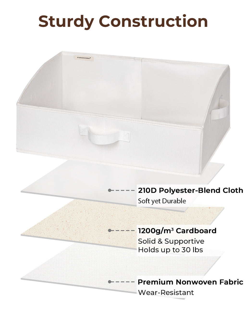 Closet Storage Bins, Trapezoid Storage Box, 3-Pack